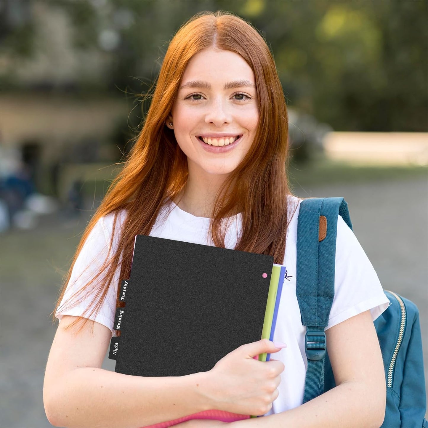 Black Binder Dividers, 8-Tab Sturdy Plastic Dividers, Binder Dividers with Tabs, Black 3-Ring Binder Plastic Divider Set, Aesthetic Dividers for Binder, Suitable for Notebooks and Binders(Black)