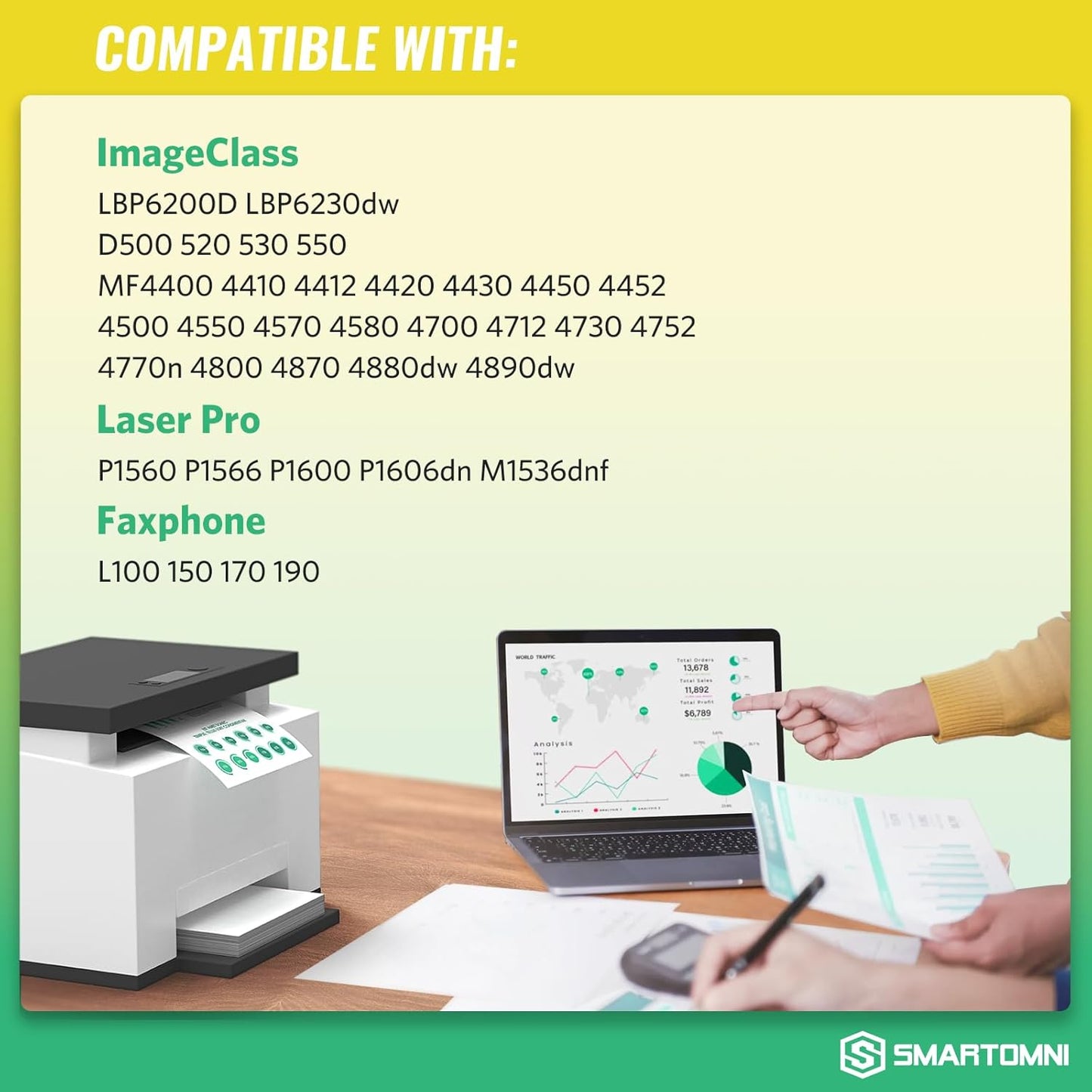 Compatible 78A CRG-128 Toner Cartridge Replacement for HP CE278A Canon 128 for HP P1606dn P1600 M1536dnf Canon D530 D550 LBP6230dw LBP6200d MF4890dw MF4880dw MF4450 Printer, 2 Packs