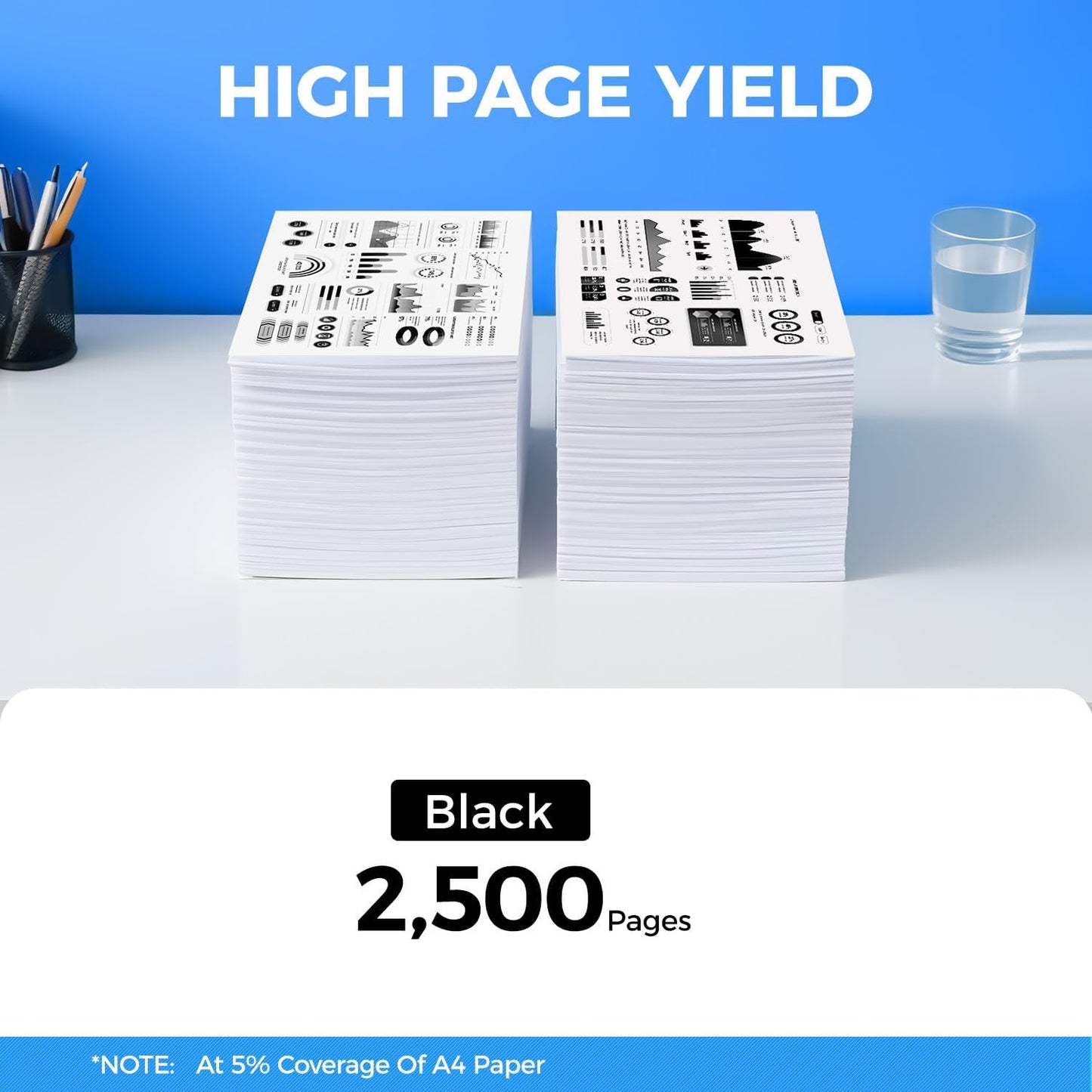 KingKJ 3J11D 1130 Black Toner Cartridge 2-Pack High-Yield Replacement for Dell 3J11D 1130 1133 1135 Toner Compatible with Dell 1130 1130N 1133 1135N Laser Printer Ink All-in-One Copier（2,500 Pages）