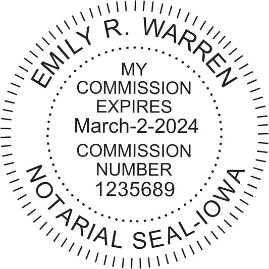 MaxMark Round Notary Pre-Inked Stamp for State of Iowa