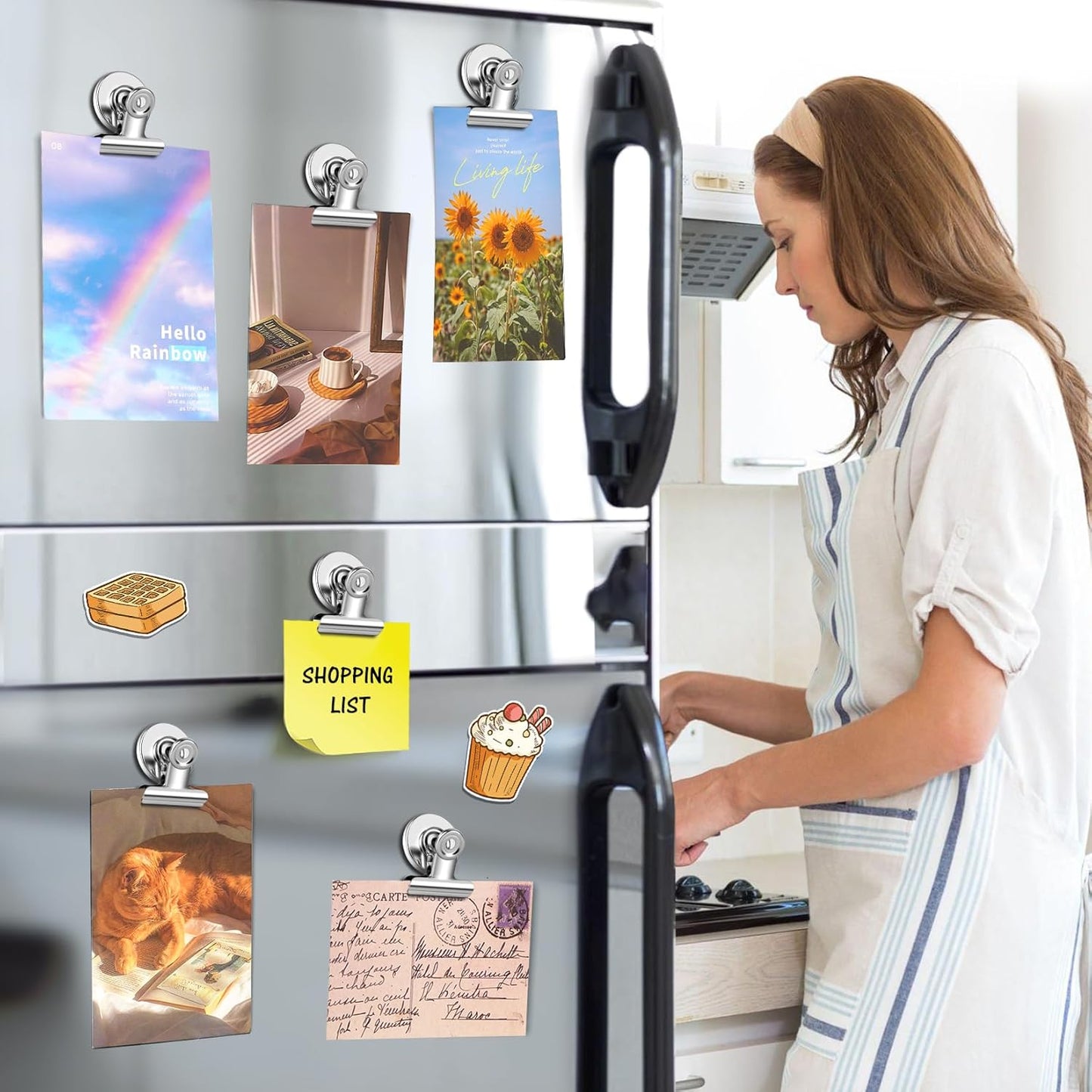 48 Pack Refrigerator Magnets Fridge Magnets, Strong Magnetic Clips, Magnet Clips Heavy Duty, Clip Magnets for Photo Displays, Whiteboard Magnets for Home, Office, Classroom