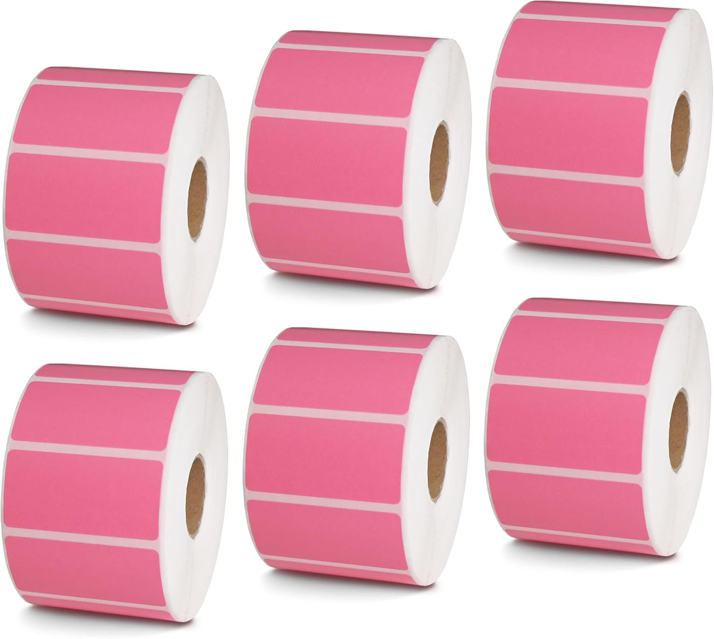 BETCKEY - 2" x 1" UPC Barcode & Address Labels Compatible with Zebra & Rollo Label Printer,Premium Adhesive & Perforated[Pink, 6 Rolls, 7800 Labels]