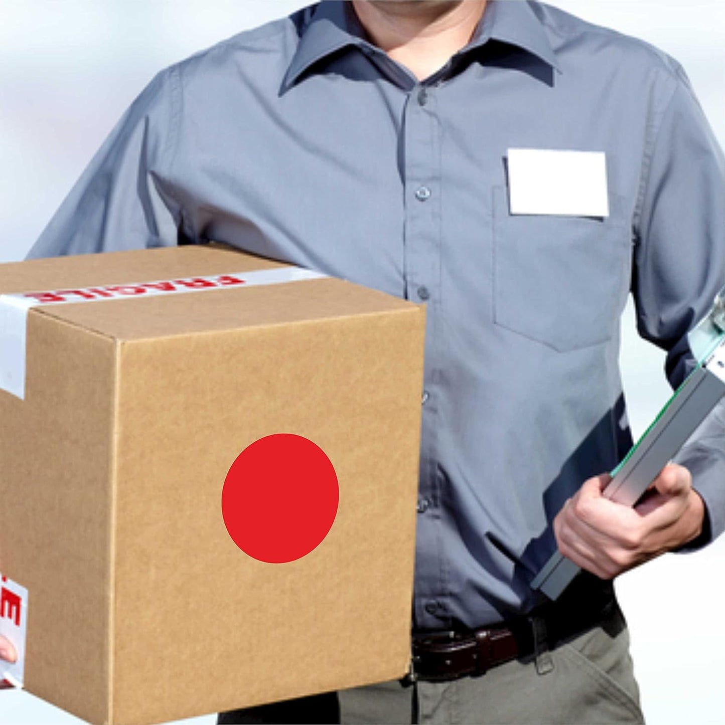 PARLAIM 3 Inch Round Color-Code Dot Stickers, 500 Color Coding Circle Labels per Roll Dispenser Box for Inventory, Red