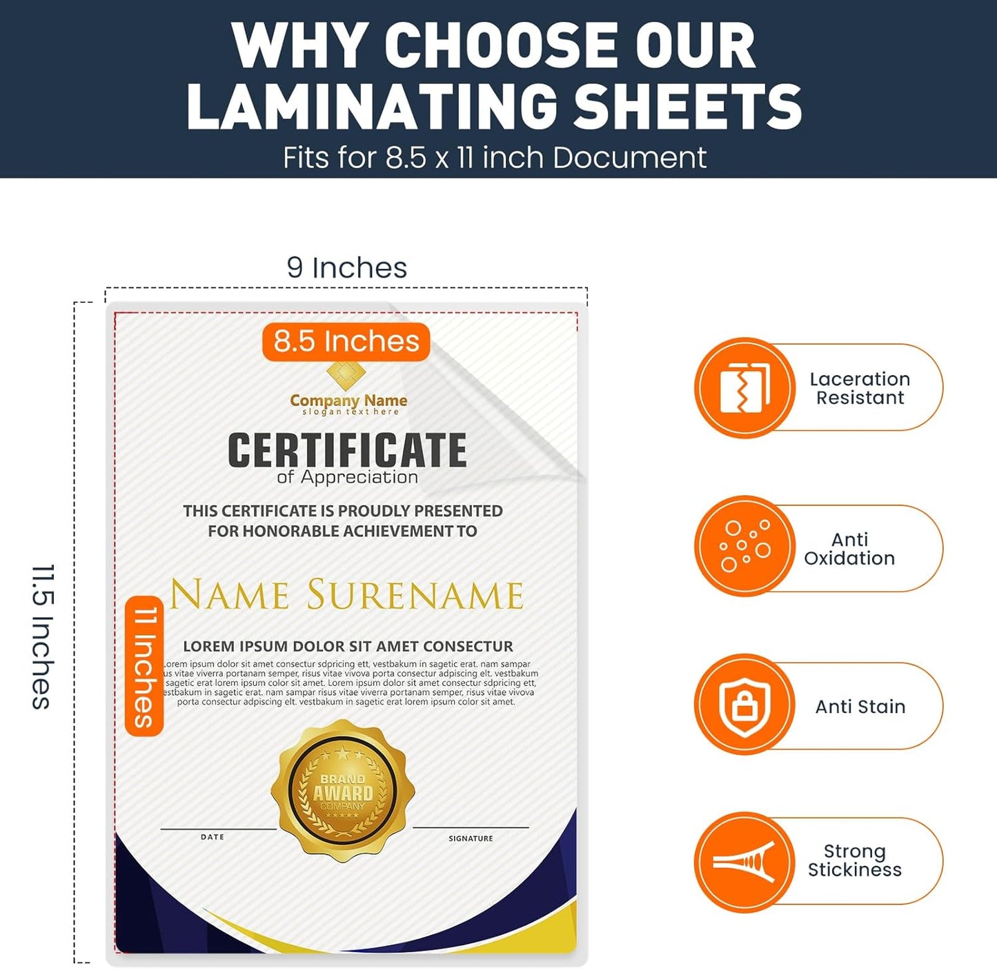 CAREGY Thermal Laminating Pouches,660 Pack Laminating Sheets, 3 Mil, 9 x 11.5 Inches Lamination Sheet Paper for Laminator, Round Corner Letter Size, Office and School Supplies