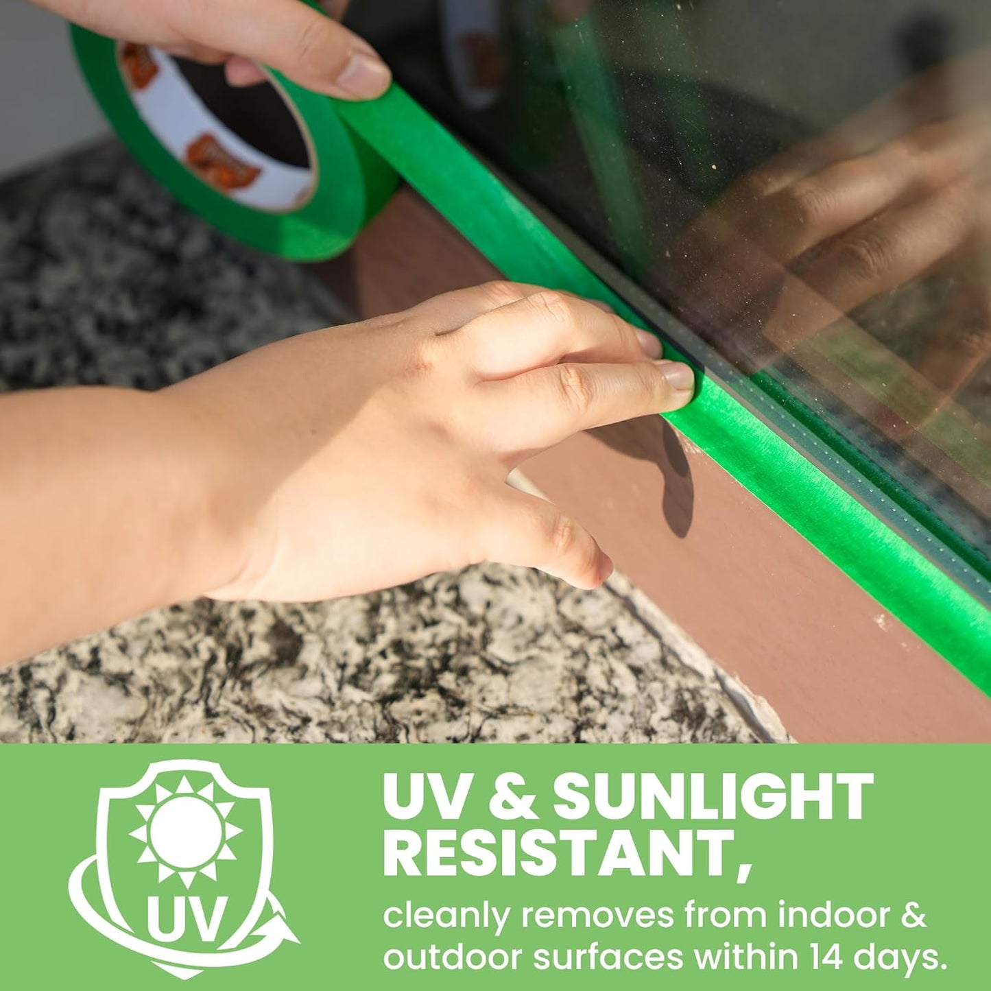 Green Painters Tape Multi-Surface Masking Tape 0.7 inch x 60 Yard, Indoor and Outdoor Painting Tape, Residue Free Easy Removal with Sharp Lines, Paint Tape for Walls, Auto, Home, 10Rolls