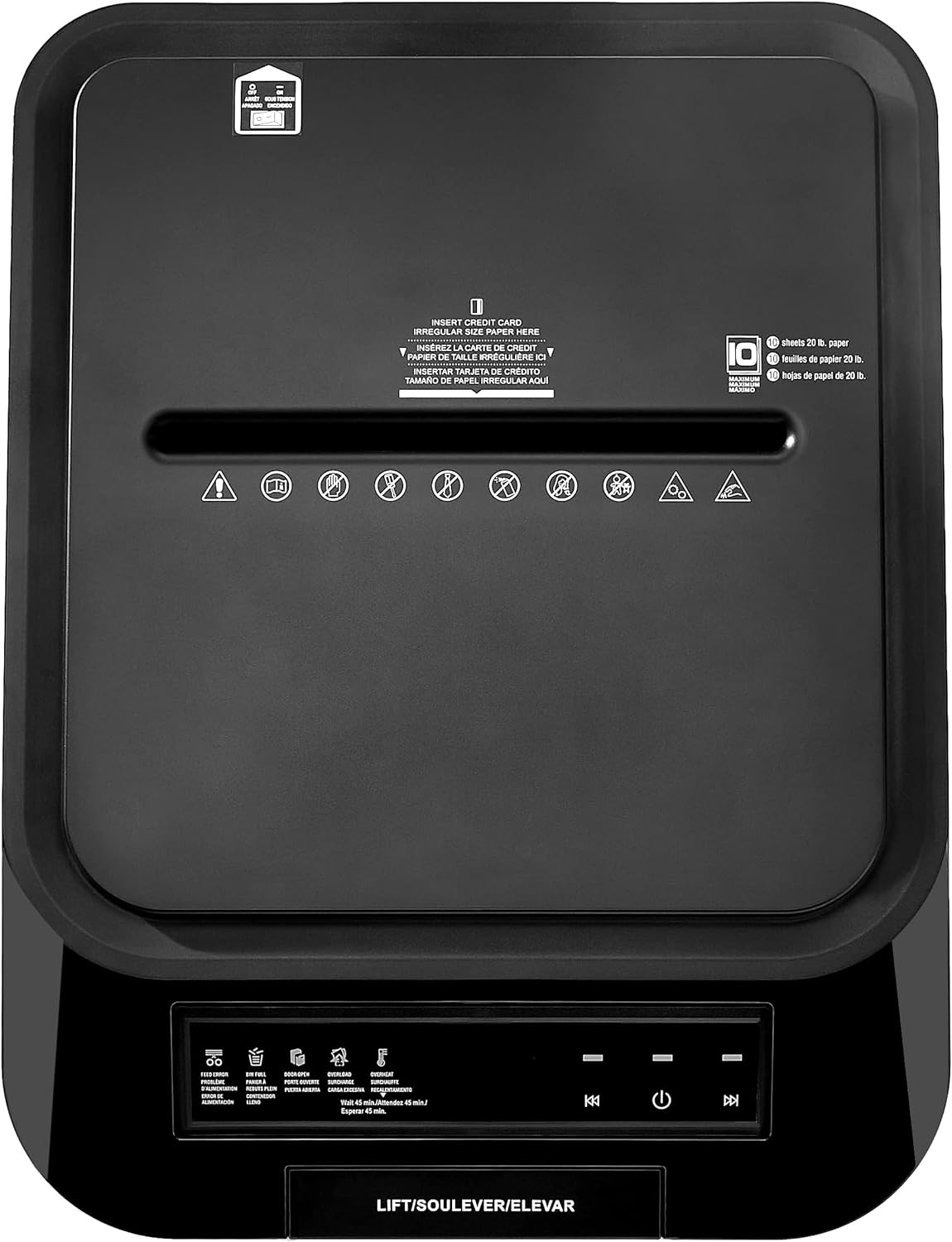 Amazon Basics 200-Sheet Auto Feed Cross Cut Paper Shredder with Pullout Basket, Black