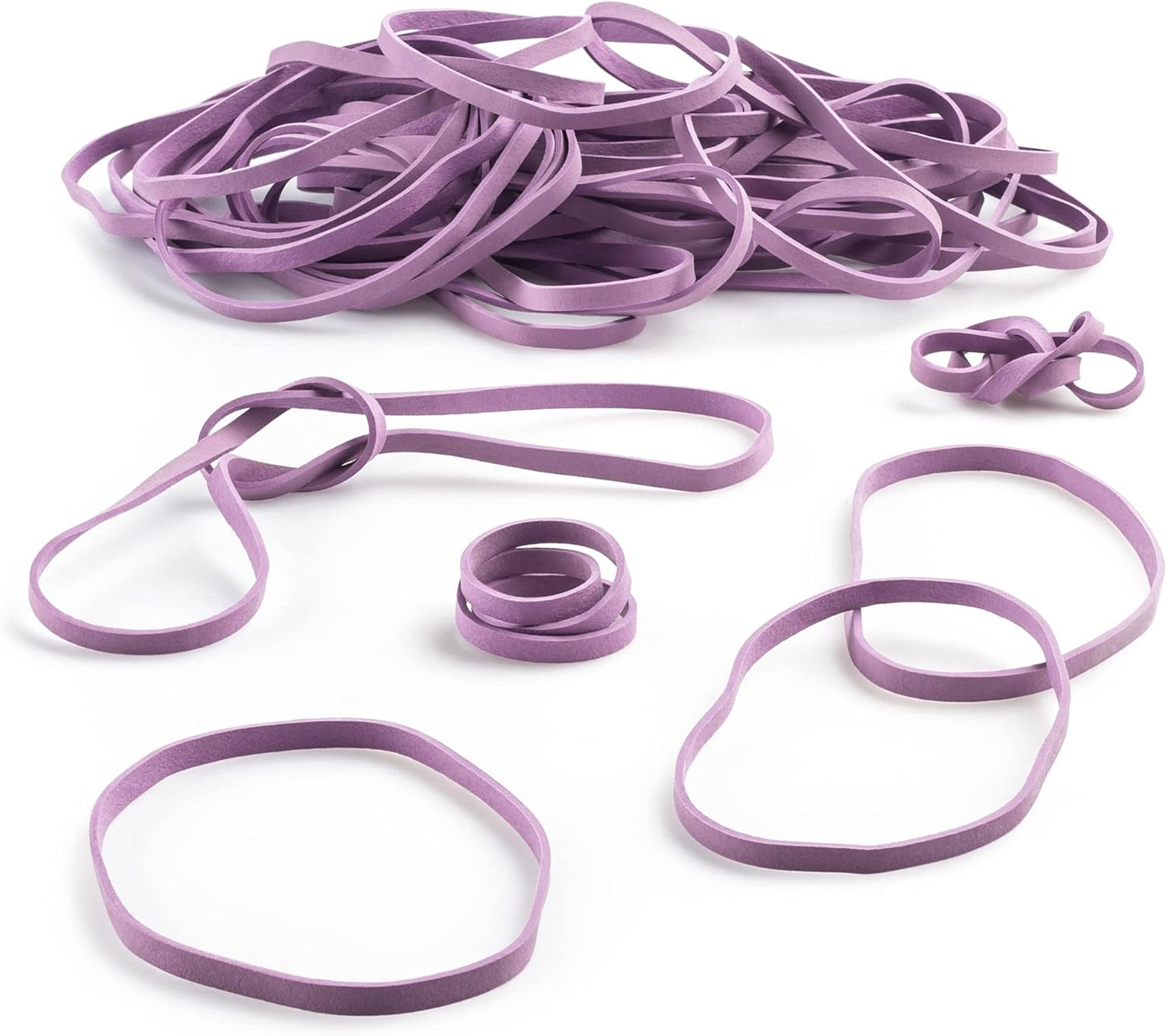 PlasticMill Argyle Purple Rubber Bands Size 33 (3 1/2" x 1/8") - #33 Colored Rubber Bands Office Supplies - Strong, Elastic Bands for Crafts, Balloon Garland, Cash, File Folders (100-Pack)