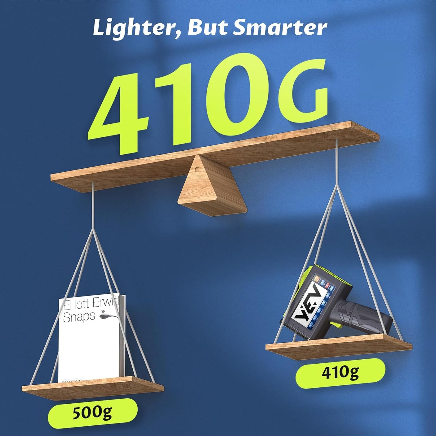 YEV Handheld Inkiet Printer VP127 Upgraded Enhanced 16-Hour Continuous Printing with Photoelectric Sensor for Batch Numbers, Logos, Serial Numbers, Barcodes, and QR Codes on Various Materials (Green)