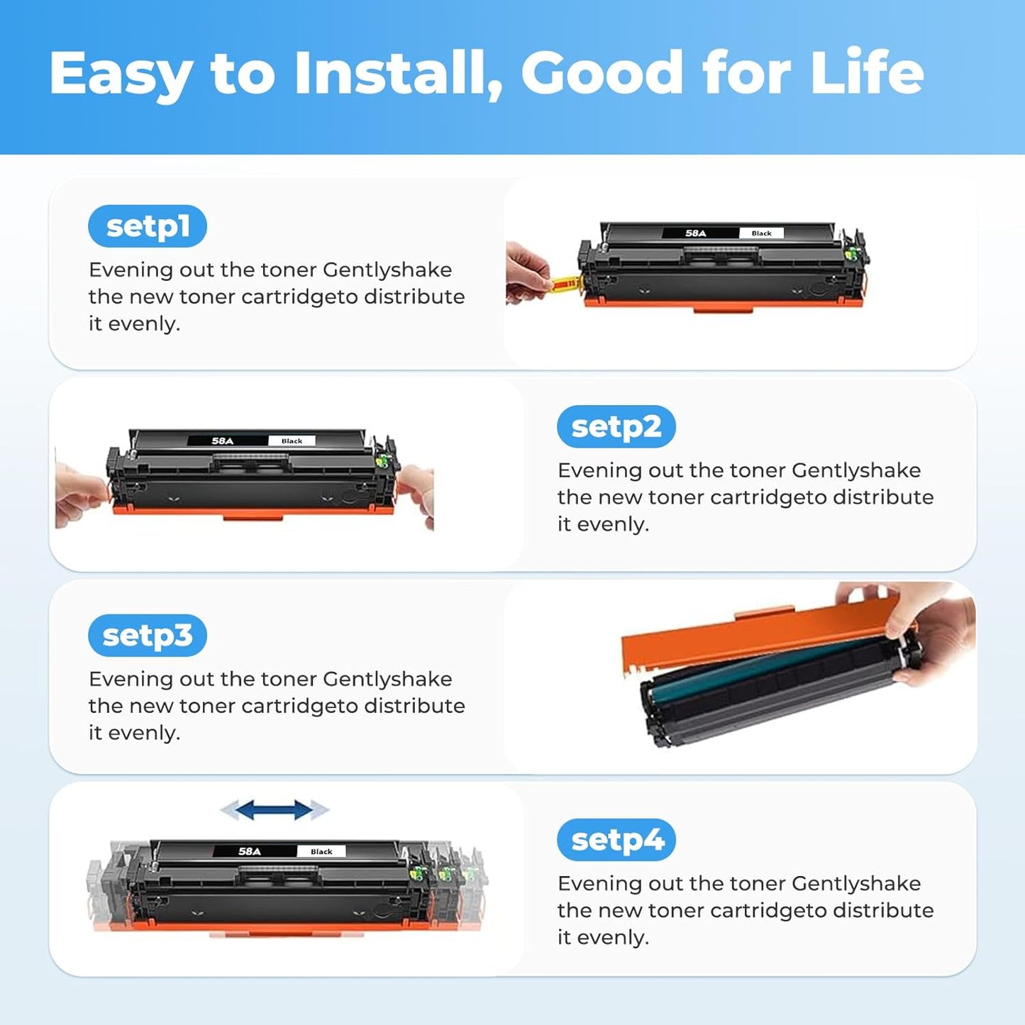 58A Toner Cartridge Black for Laser Jet Enterprise M406dn Pro M404dw, Compatible with HP 58X CF258X Toner Cartridges for HP58A CF280A Color Laser Jet Pro M404dw M404dn Enterprise M406dn MFP M428fdw