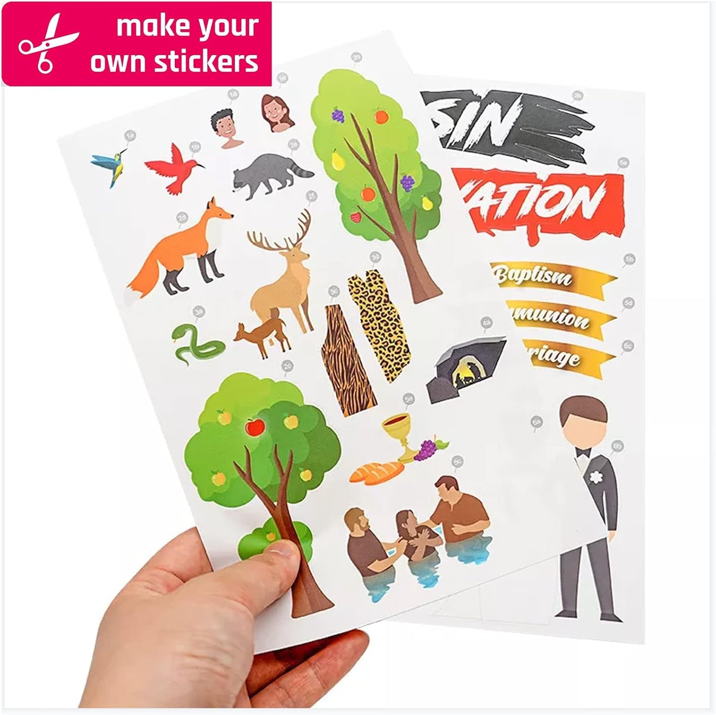 Printable White Sticker Labels, 100 Sheets 8.5" x 11" Full Sheet Label Stickers Paper for Laser & Inkjet Printer - Matte, 100 Labels