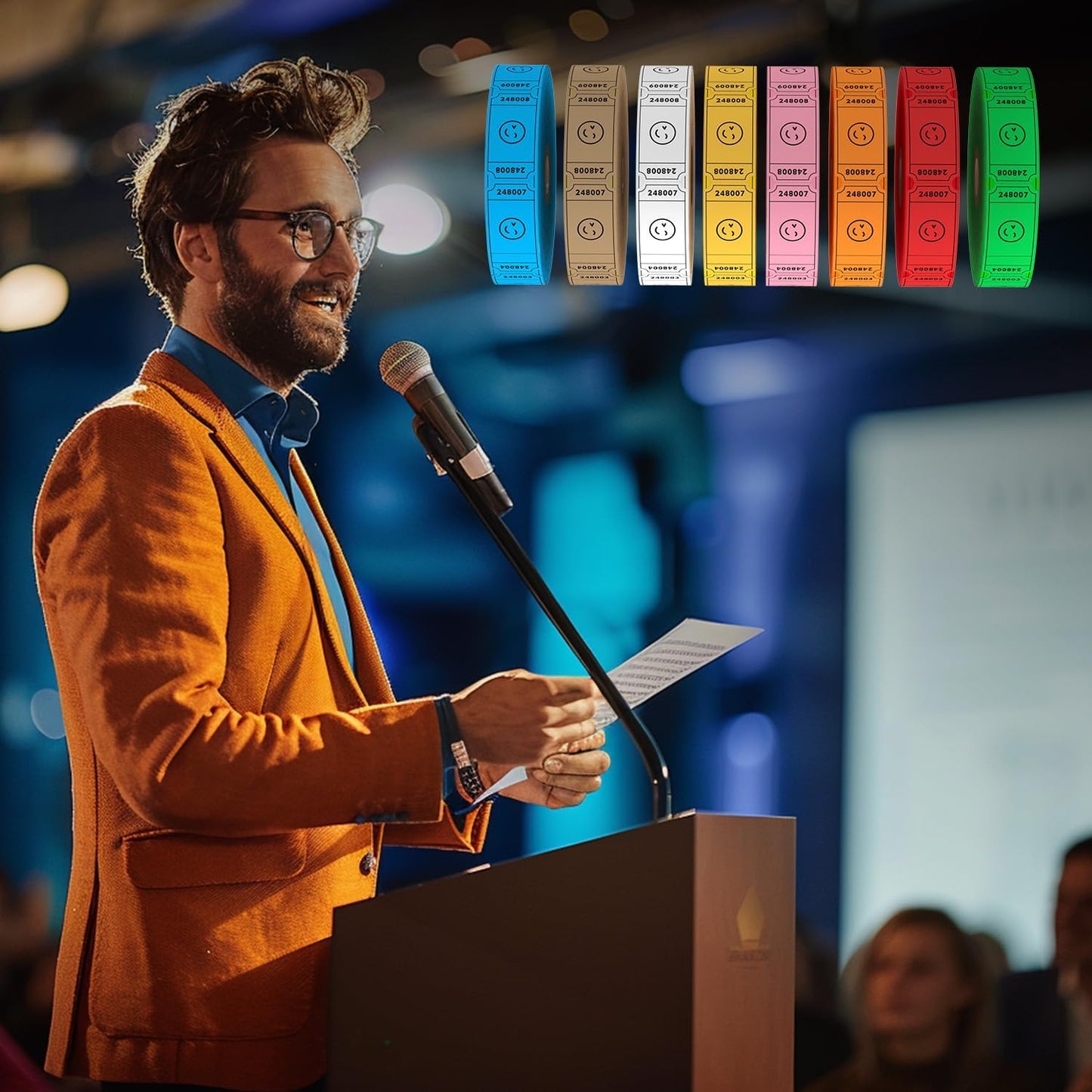 Methdic 1000 Smile Raffle Tickets White, Single Roll, Ticket for Events, Entry, Class Reward, Fundraiser & Prizes