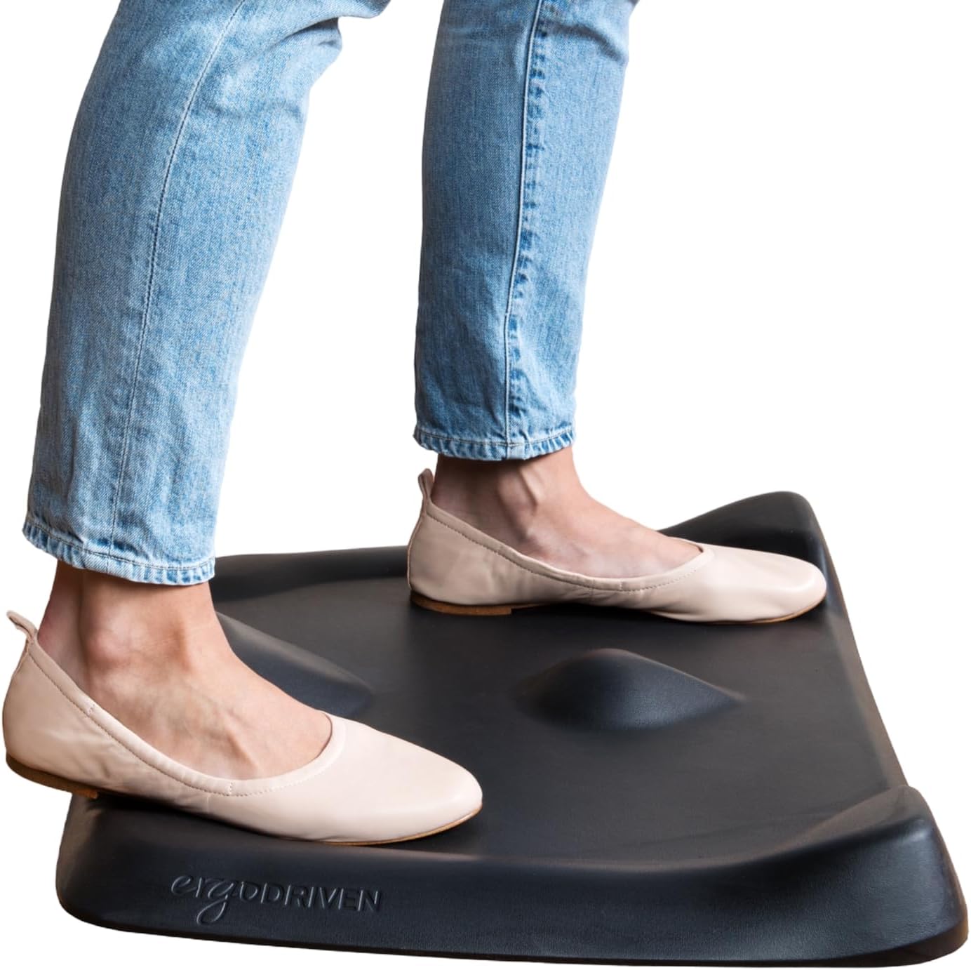 Topo Mini Comfort Mat by Ergodriven | The Smaller Not-Flat Anti-Fatigue Standing Desk Mat with Calculated Terrain | Accessories | Obsidian Black