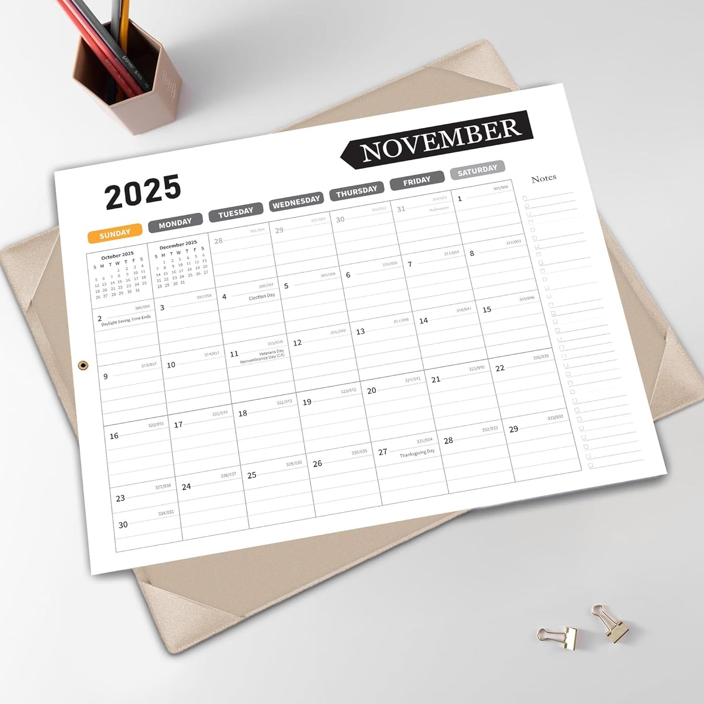 Large Desk Calendar 2025-2026, Calendar with Desk Protecting Pad, Desk Calendar Large 22x17, Runs From July 2025 to December 2026, 18 Months, Big Desktop Calendar for Family Classroom and Office (Apricot)