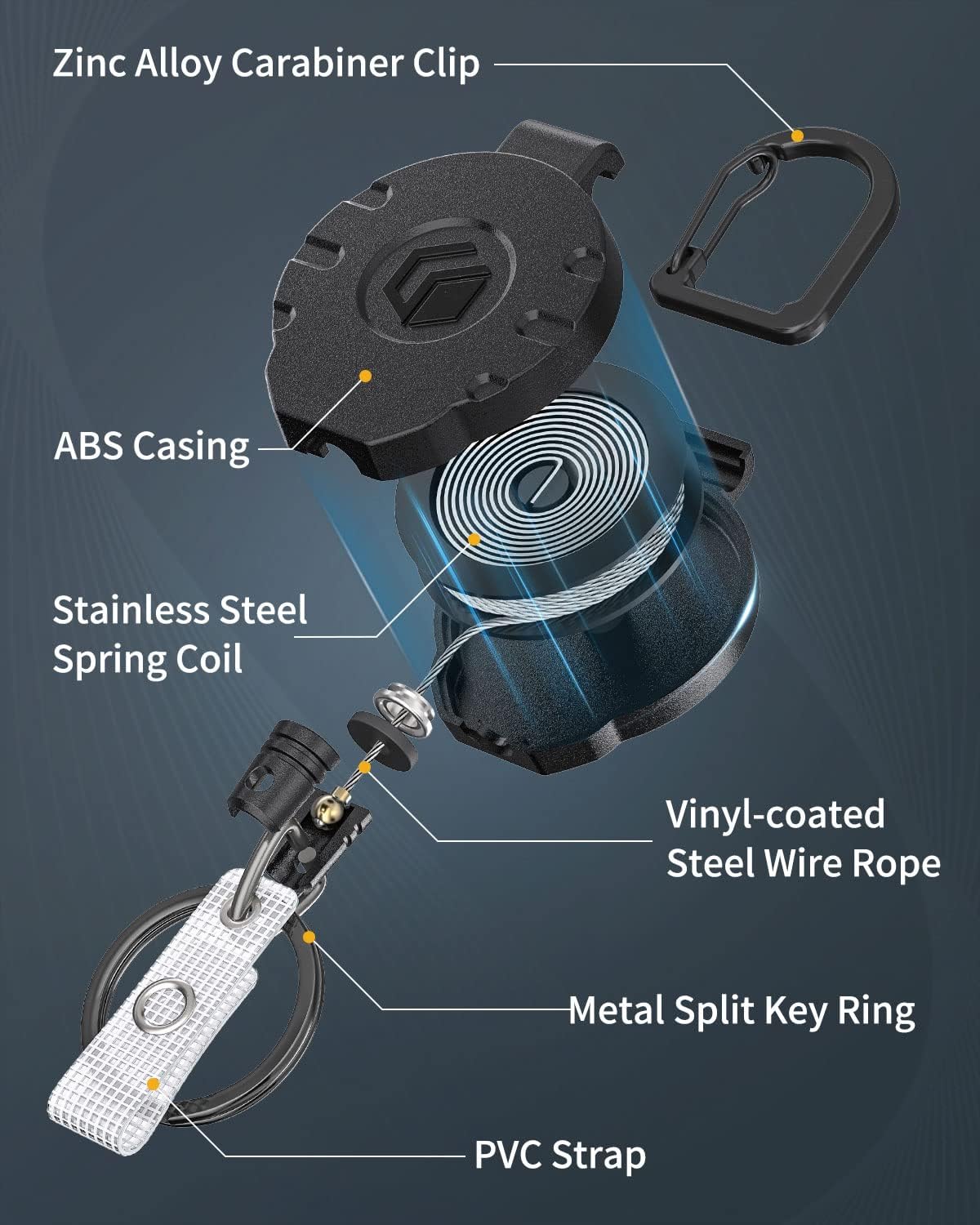 Uniclife 2 Pack 2-Card Thumb-Slot Badge Holder Vertical Clear Plastic Case with Retractable Keychain Badge Reel for up to 8 oz Hard Card Protector for IDs Credit Cards Driver’s Licenses and Passes