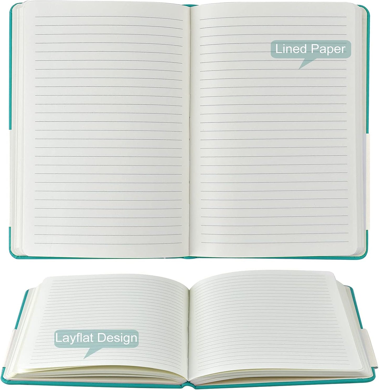 Coopay 24 Pack A5 Journal Notebooks Bulk, 160 Pages, 100GSM Thick Paper, 8.3 x 5.5 inch Hardcover Lined Leather Journals for Writing Office School Business,Bulk Notebook for Work Men Women (Green)