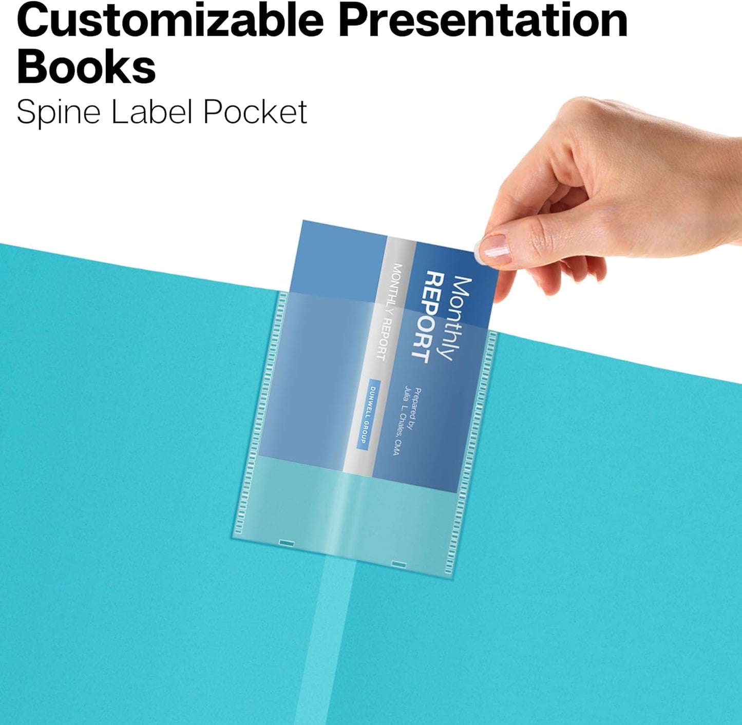 Dunwell 9x12 Presentation Binder with Clear Plastic Sleeves (Aqua), Folder for Artwork, 24 Pockets Display 48 Pages of 9 x 12 or A4 Size Documents, Kids Art, Keepsakes, Acid-Free Poly Portfolio Binder