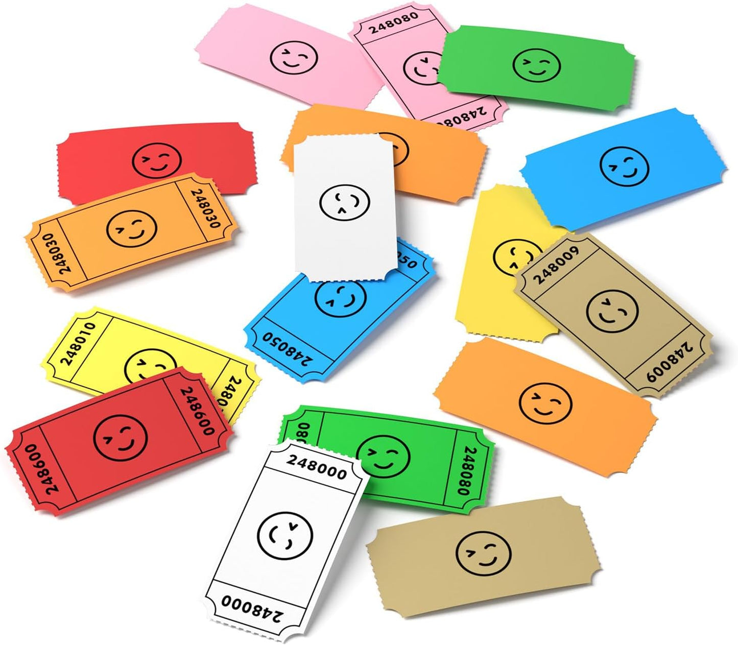 Methdic 1000 Smile Raffle Tickets Blue, Single Roll, Ticket for Events, Entry, Class Reward, Fundraiser & Prizes