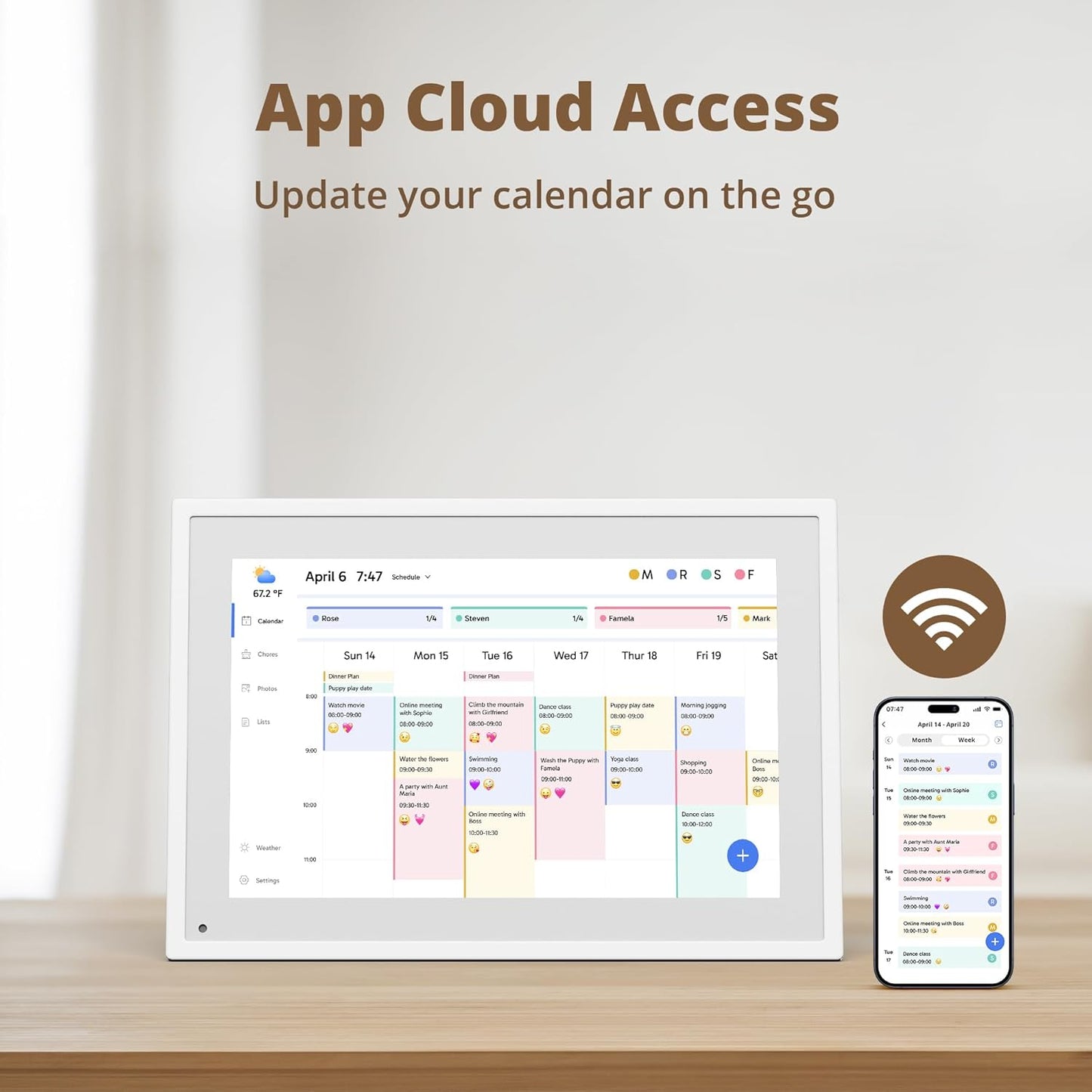 Dragon Touch 10.1 inch Digital Calendar Chore Chart – Interactive Touchscreen, Smart Family Planner, Hearth Display Desk Digital Calendar Seamless Scheduling