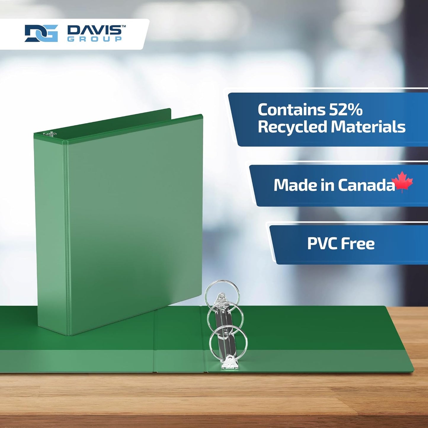 Easyview Premium 3-Ring Binders with Clear-View Covers and Round Rings, Binders for School or Office, 2 Inch, Pack of 6, Green