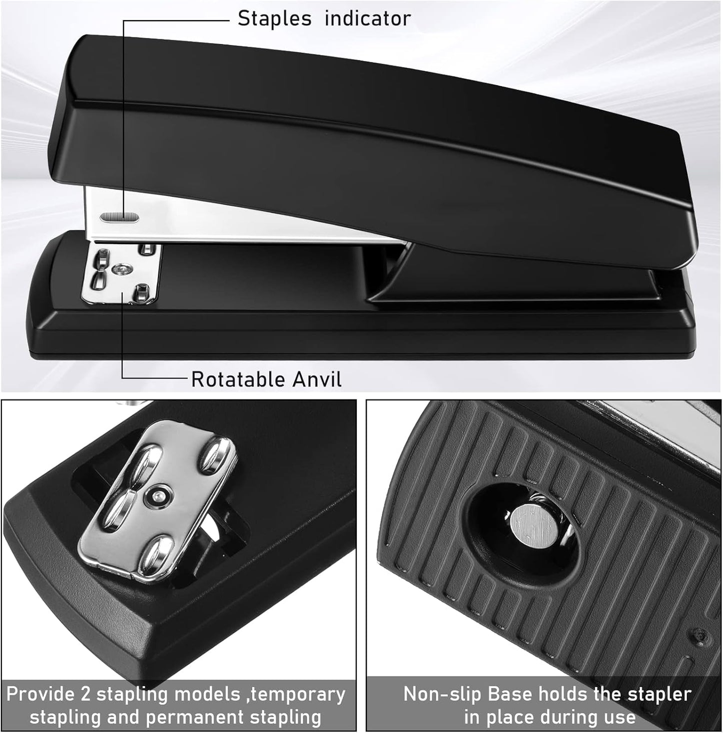 Marspark 10 Pcs Stapler for Desk Office Staplers Bulk with 6000 Staples 25 Sheet Capacity for School Office