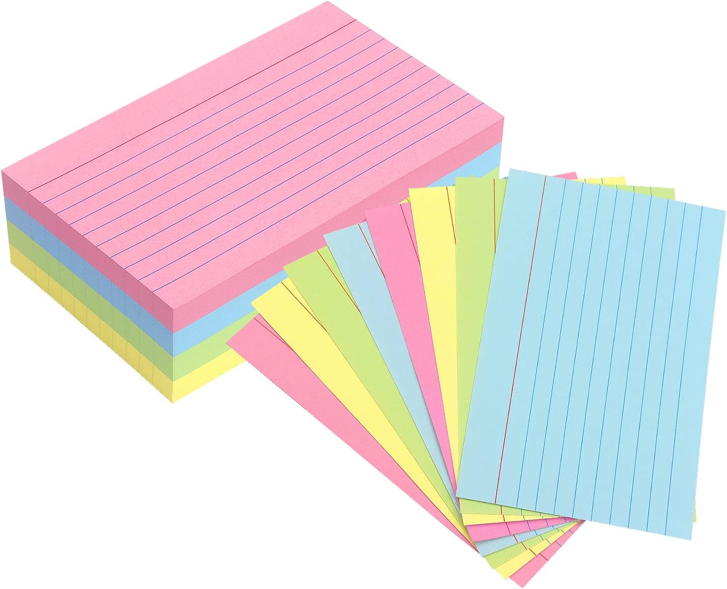 Tamaki Colored Index Cards 3 X 5 Ruled Note Cards Flash Cards for Studying, Home and Office Ruled Index Cards, 180 Count