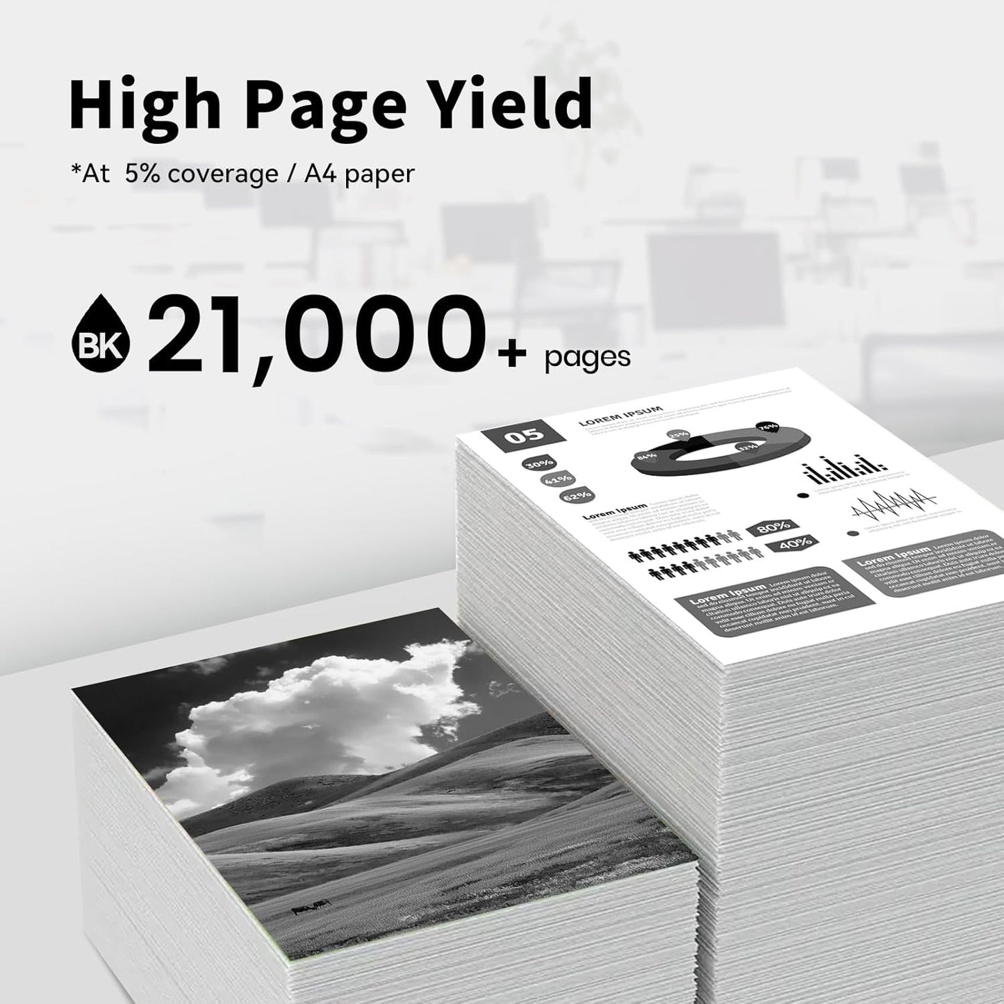 24B6887 M3250 XM3250 Toner Cartridge Black (with Chip) Replacement for Lexmark 24B6887 Toner Cartridges for Lexmark M3250 XM3250 Printer Ink (1 Pack, 21,000 Pages)