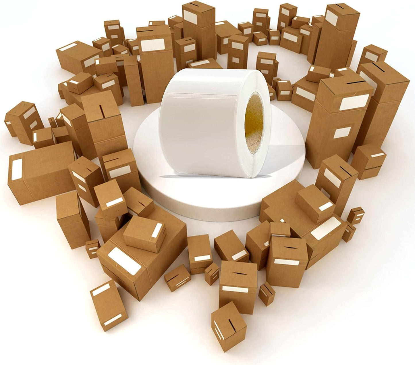 PARLAIM 3" x 5" Adhesive Color Cod Stickers,250 per Dispenser Box Roll Square Label Inventory Stickers (White)