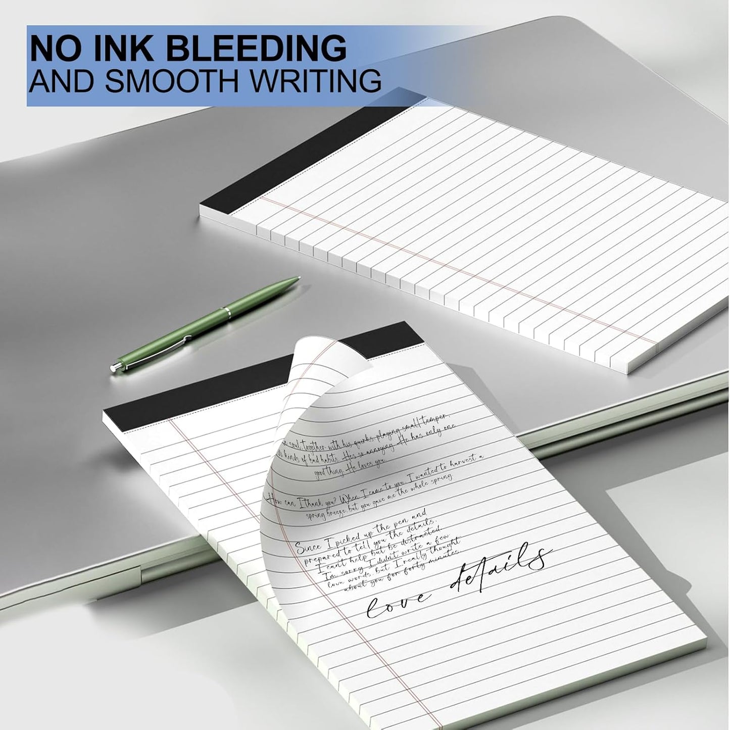 12pcs Small Note Pads, White Notepads 5x8 College Ruled Notebook, Writing Pads 5 x 8, Legal Pads, Memo Pad Paper Perforate Narrow Ruled Notebooks for Work, School, Office,30 Sheets/Pack