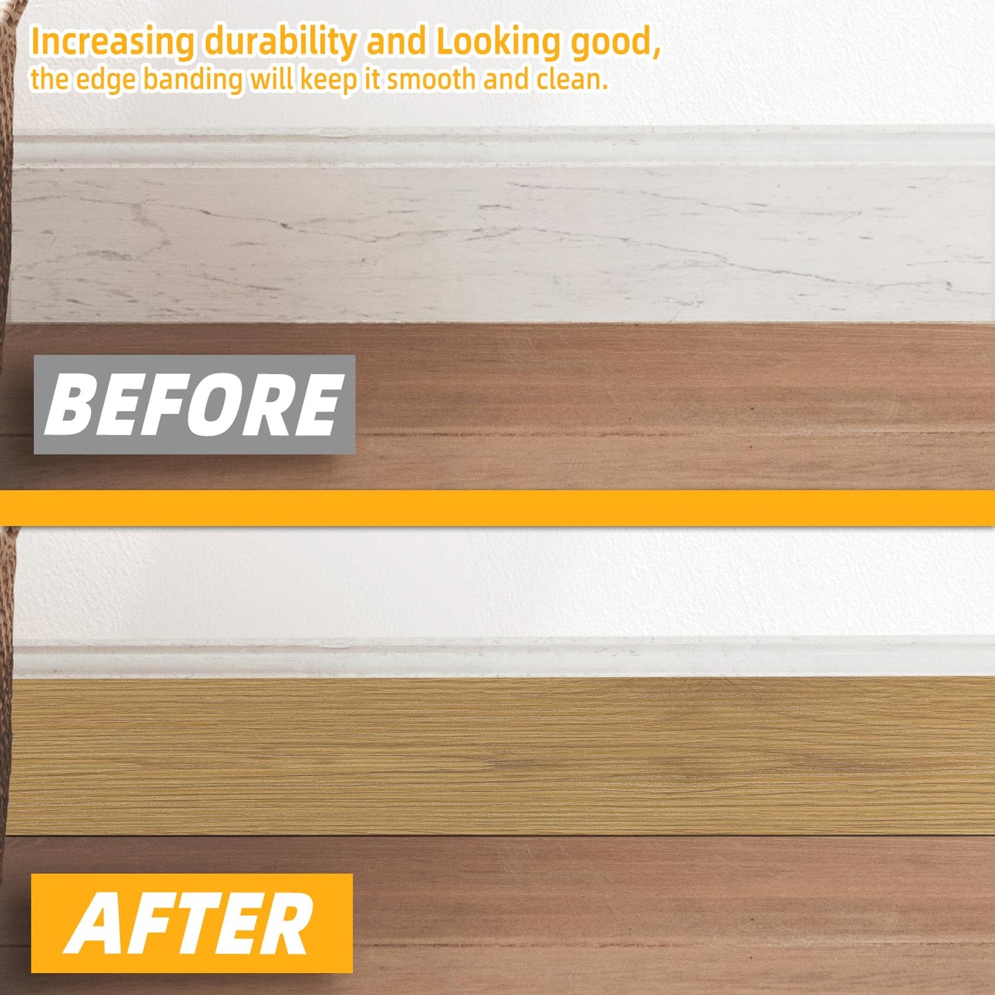 GSCIT Club Oak Wallpaper, 24 inch X 25ft Self Adhesive Wood Grain Repair Tape Patch for Tables, Chairs, Baseboards, Doors, Windows, Floors, Handicraft DIY.