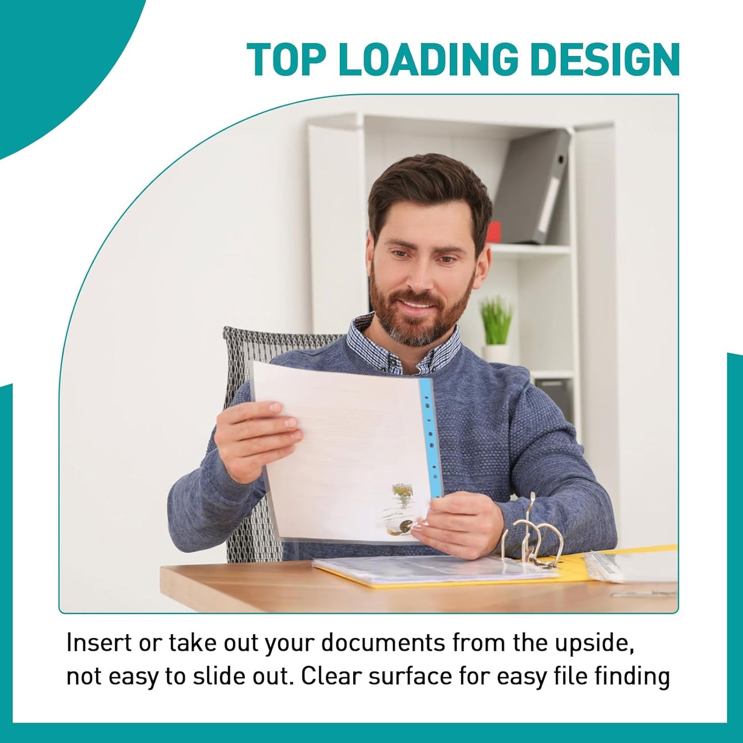 Sheet Protectors, PANDRI 200 Pack Color Heavy Duty Plastic Page Protectors Sheet Reinforced 11-Hole Fit for 3 Ring Binder Fits Standard 8.5 x 11 Paper, 9.25 x 11.25 Top Loaded, Excluding Acid