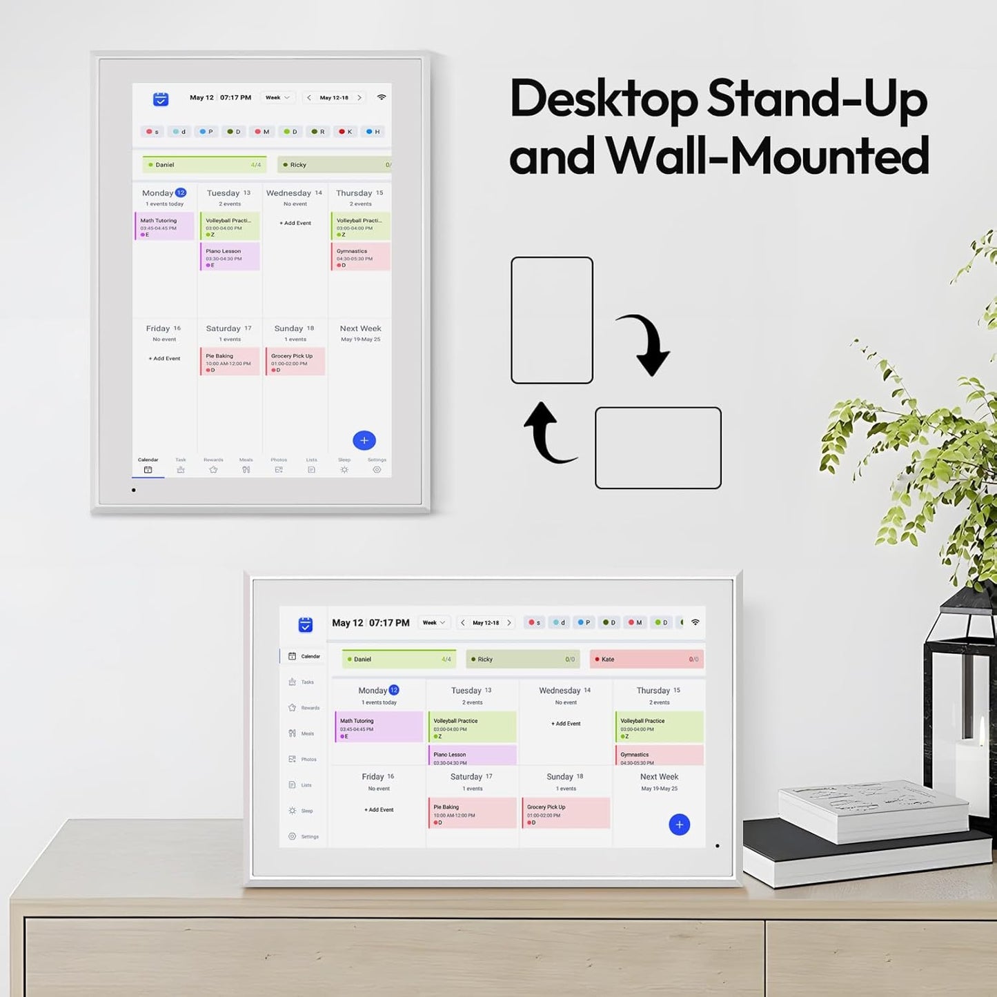 BOCT 21.5'' Digital Calendar Wall - 32GB Memory Touch Screen Chore Chart Smart Calendar,Digital Planner,Auto-Sync,APP Control,Interactive Family Schedules, Gift for Mother