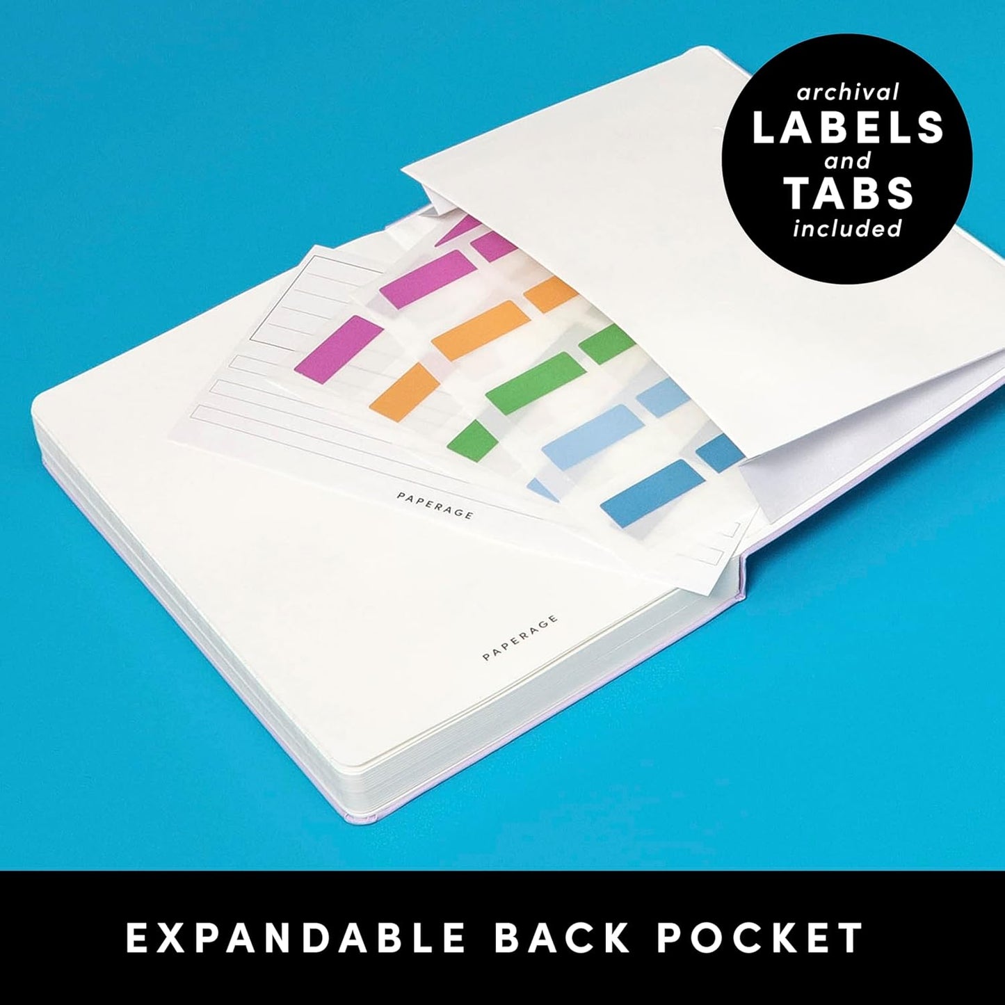 PAPERAGE Lined Journal Notebook, (Lavender), 252 Pages, Medium 5.6 in x 8 in - 100 GSM Thick Paper – Hardcover Journaling Notebook for Work, School & Note Taking