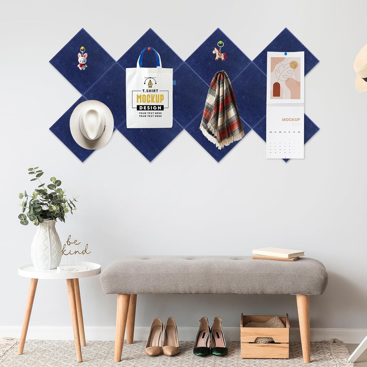 Smarpau Large Cork Board 48"x36", Bulletin Board for Walls, 12 Pack Pin Board Felt Corkboards with 35 Pushpins 50 Removable Security Stickers, Cork Boards for Office Home Decor