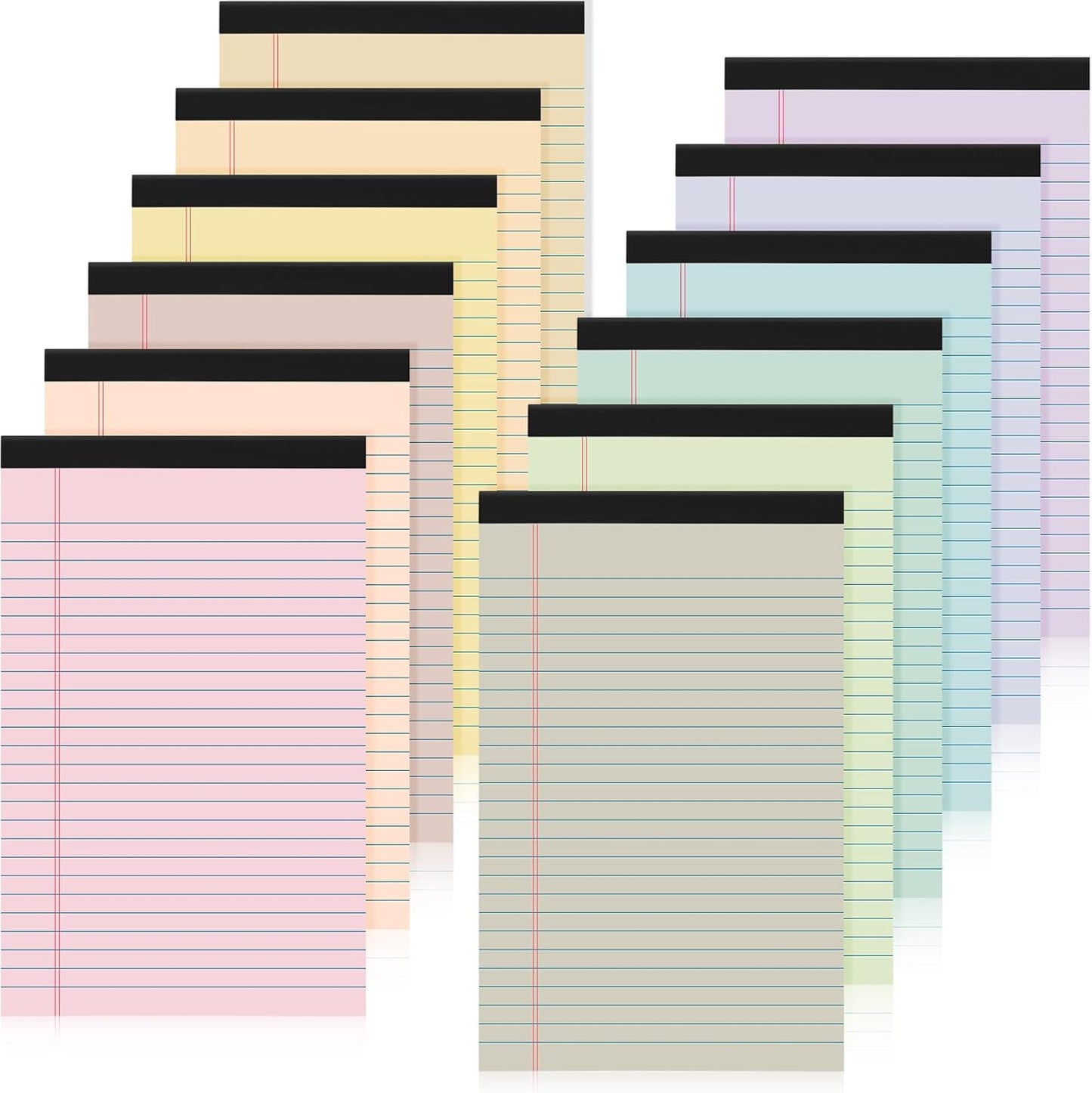 Fuutreo 12 Pcs 5" x 8" Legal Pad Writing Notepads 50 Sheets Small Legal Pad Narrow Ruled Multiple Color Lined Paper for School College Office Supplies Work (Macaron Colors)