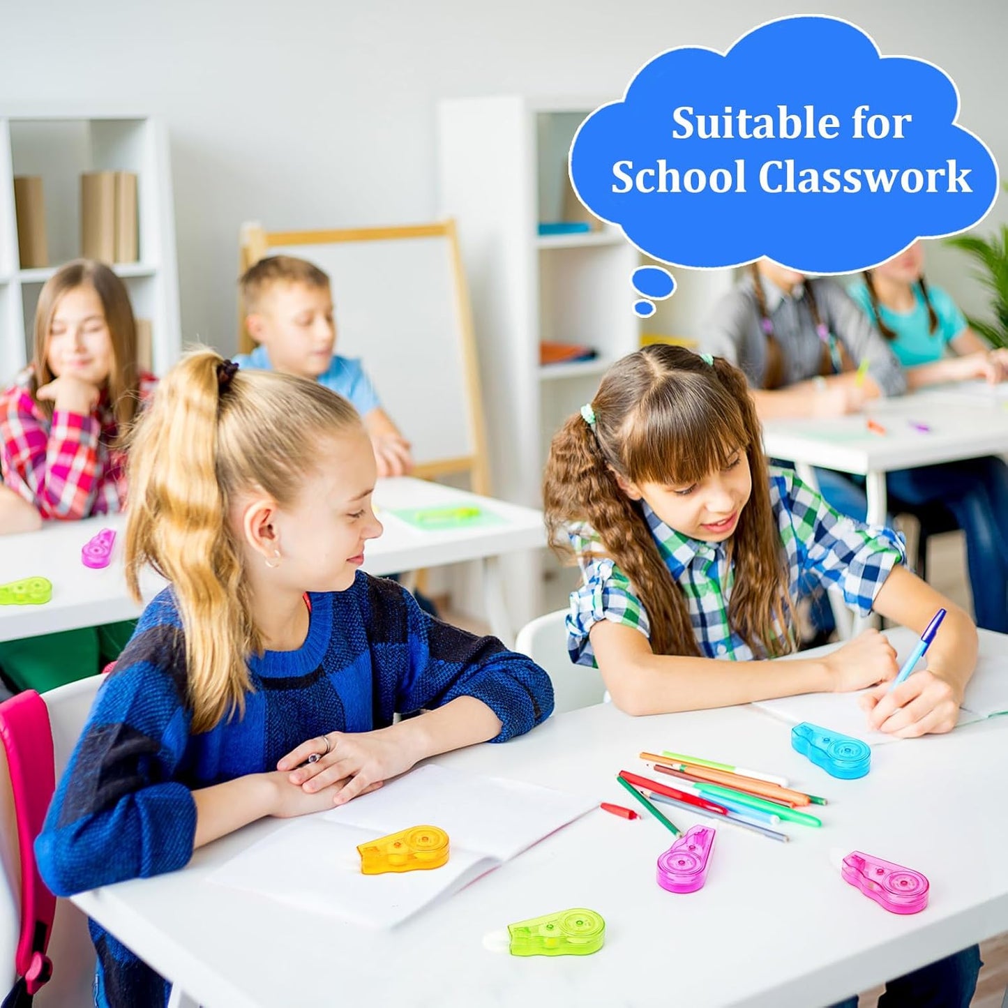 Chivao 60 Pack Mini Correction Tape Bulk Ink Corrector Eraser Tape Set 13.12 ft Cute Aesthetic Colorful Instant Correction Applicator for Office School Student Stationery Supplies, 0.2 x 158 Inch