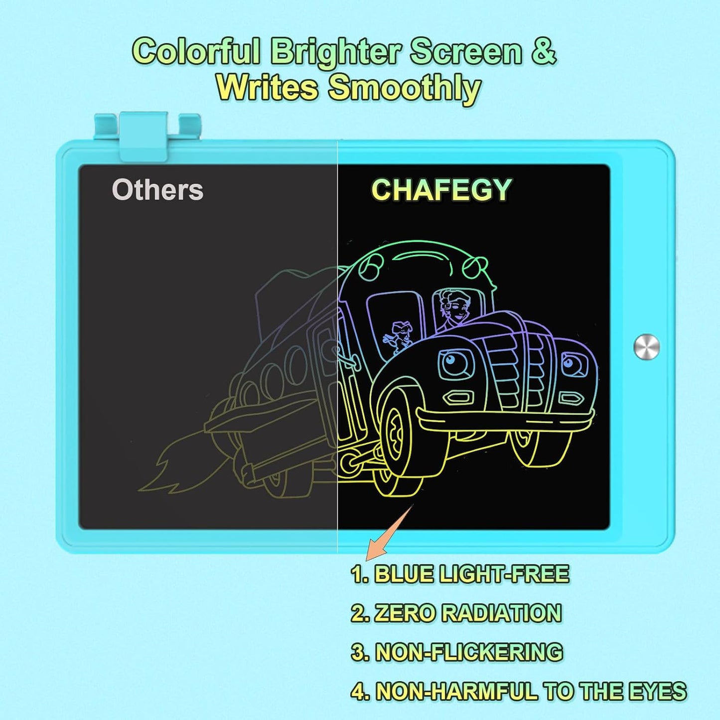 8.5 Inch LCD Writing Tablet for Kids, Colorful Toddler Doodle Board - Erasable Drawing Pad, Educational Learning Toy for Ages 3-8 - Valentine's Day Christmas Birthday Gifts (8.5 Inch, Blue)