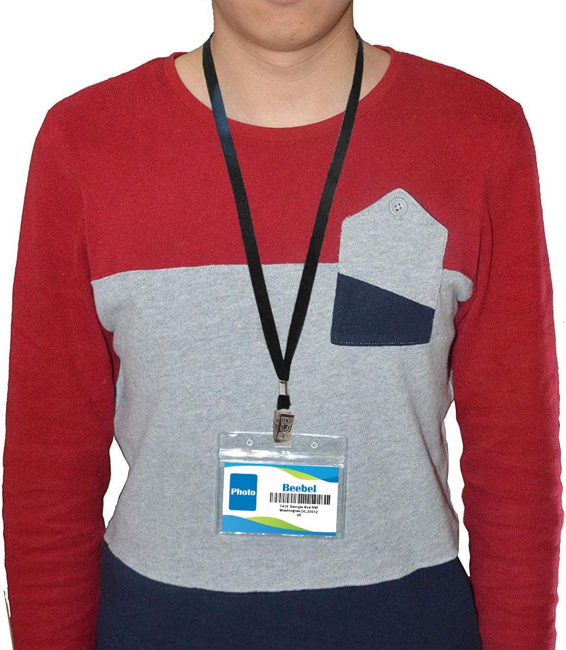 Beebel Purple Lanyards 100 Pack Nylon Flat Badge Lanyard for Id Badge Name Tag (Purple, 100 Pack)