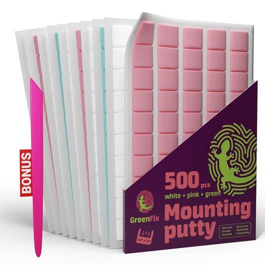 Mounting Putty Removable - 500PCs Sticky Tack for Wall Hanging - Reusable Colorful Poster Putty - Wall Sticky Tack - Adhesive Putty for Poster Picture Hanging Crafts