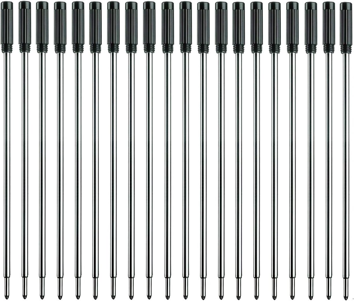 Black Ink Refills (20pcs), Replaceable Pens Refills, 1mm Medium Tip - Black