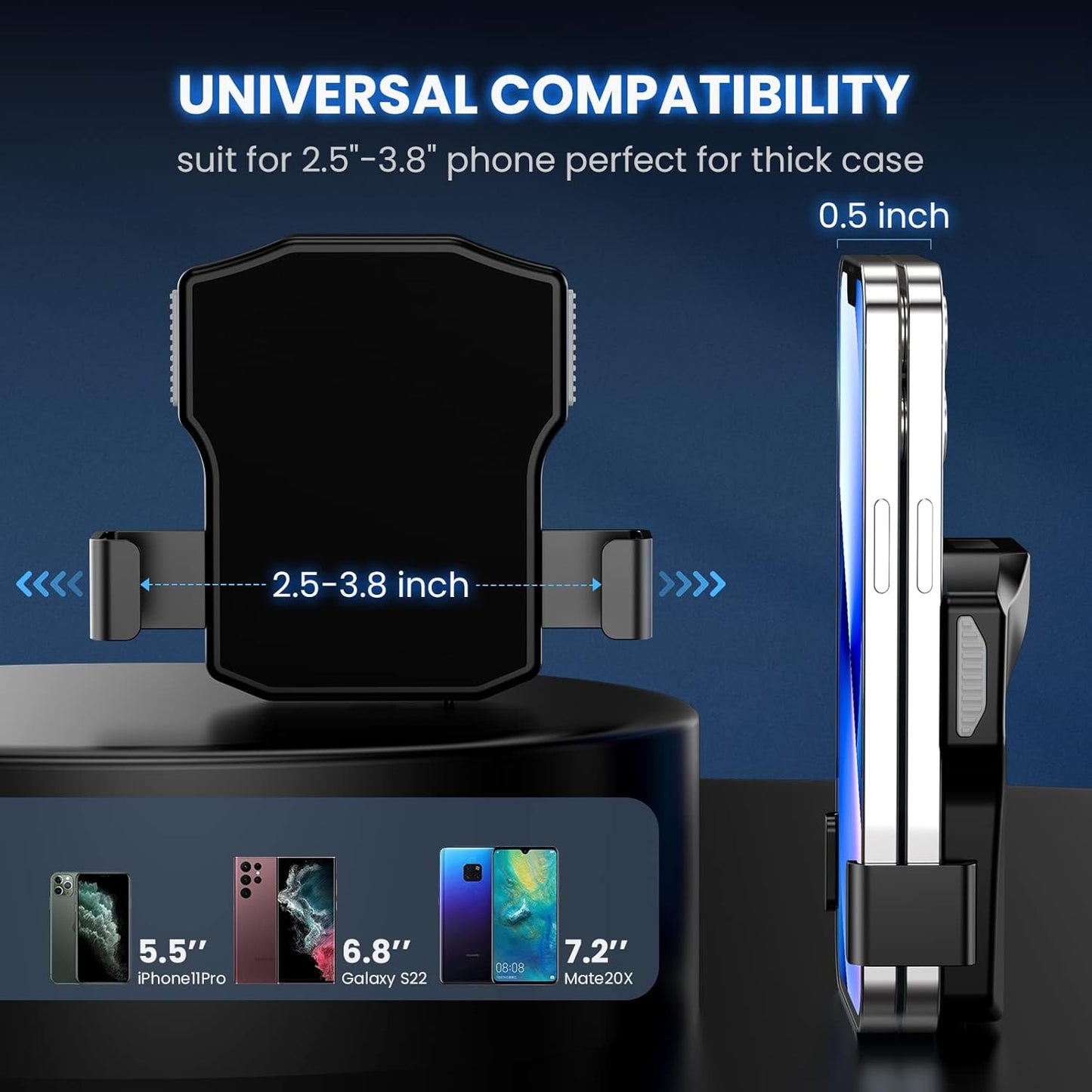 Eyoyo Bluetooth QR Code Scanner, 2D Wireless Back Clip Phone UPC USB Barcode Scanner Reader with Battery Level Indicator Compatible with 4.7"-7.2" Android Phone, iPhone for Book Library Inventory