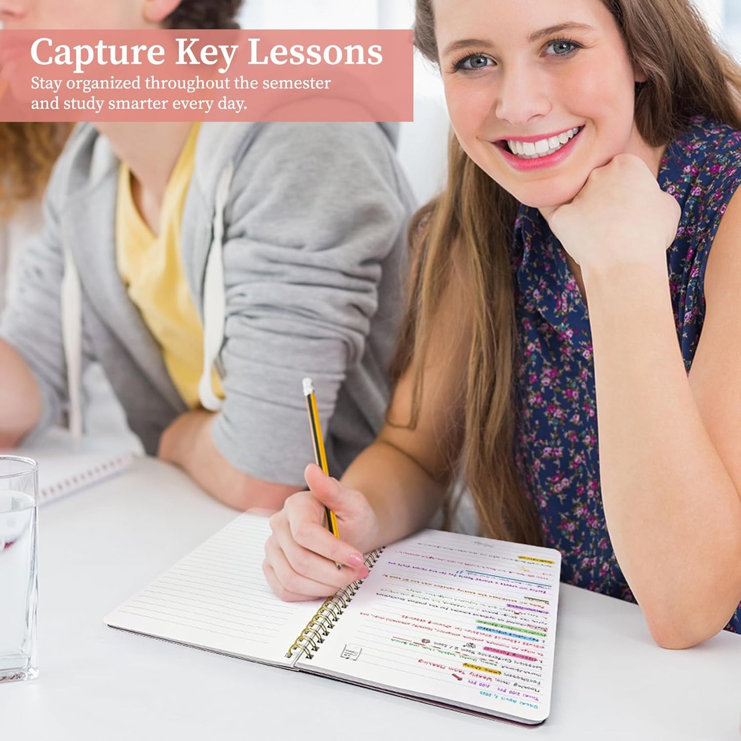 Taja Aesthetic Set of 3 Spiral Notebook for Work, A5 Cute Pretty Lined Journal for Women & Writing, College Ruled Journaling Notebooks, Perfect for School & Office Supplies - Wild Garden