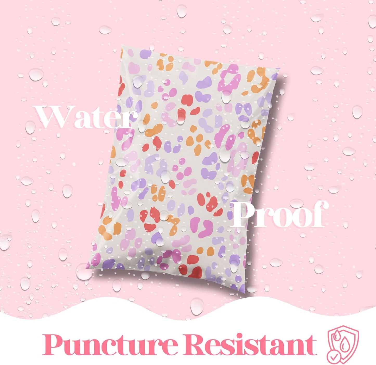 10x13 Designer Poly Mailer 100 Pack Heavy Duty Waterproof Self Seal Shipping Bags for Small Business Large Mailing Envelopes Bulk Tear Resistant Cute Packaging Preppy Leopard
