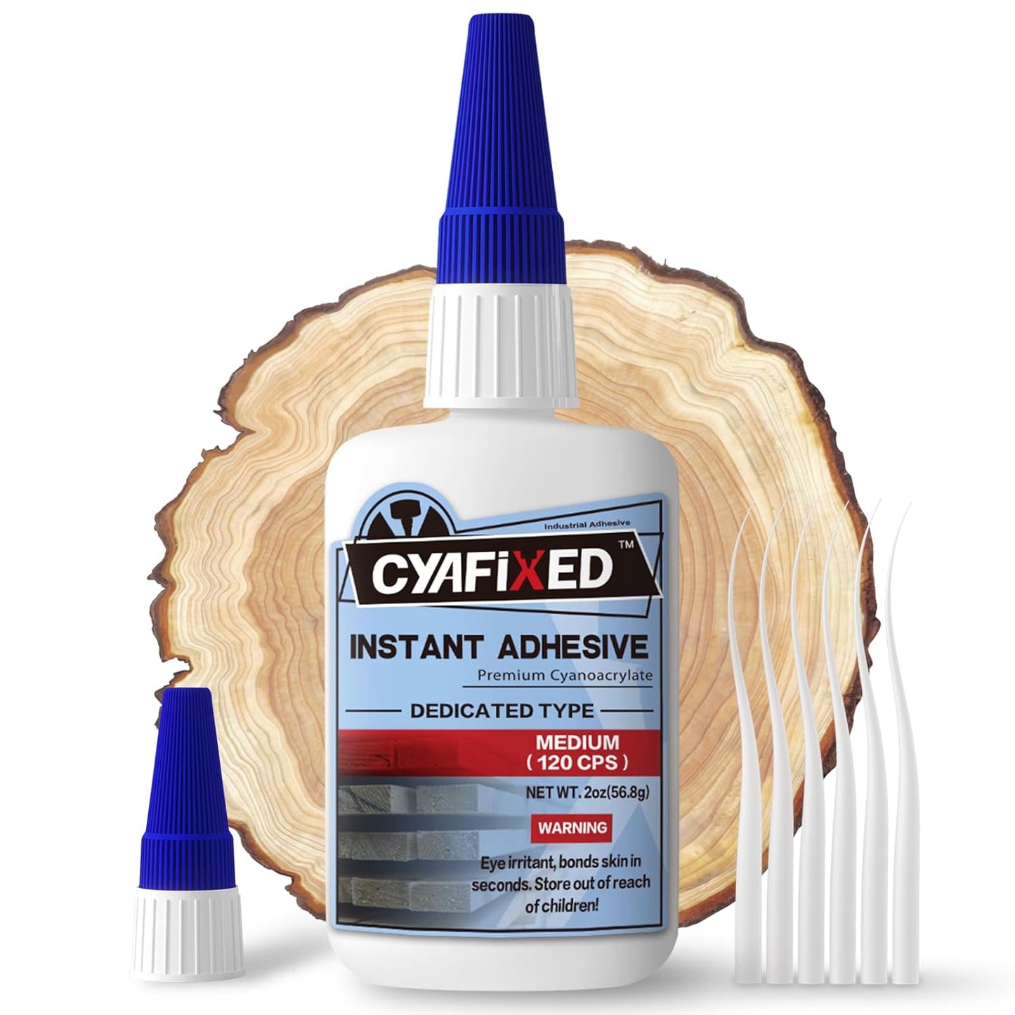 Professional Grade Cyanoacrylate Super Glue, Medium Viscosity CA Glue for Woodworking, 2 oz. (56.8 Grams) - Instant Adhesive for Woodturning, Pen Turning, Hobby Models & Most Wood Bonding