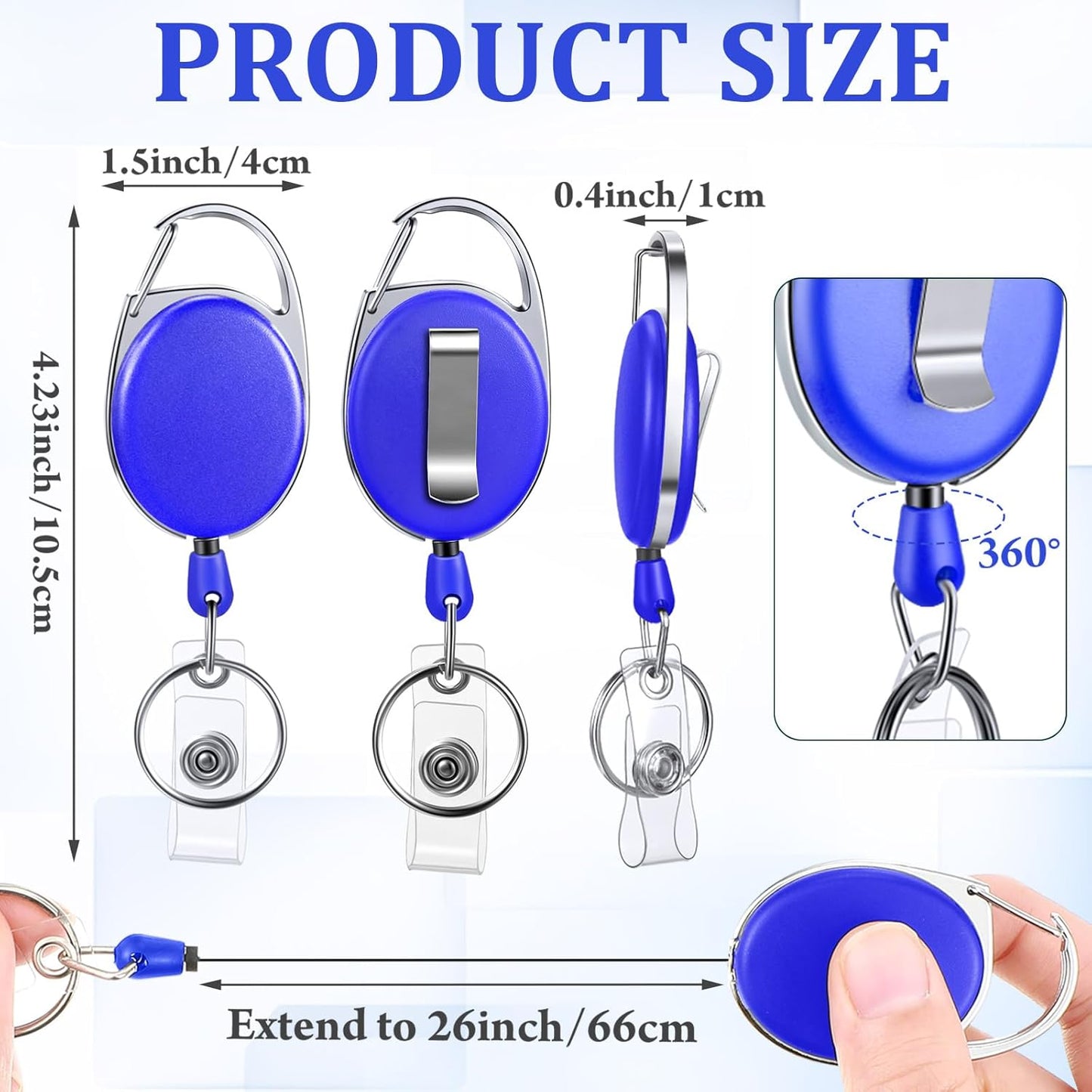 Yaomiao 120 Pack Retractable Badge Holder Reel with Clips Heavy Duty ID Card Holder Reels Bulk with Key Ring for Office Worker Doctor Nurse Employee School Students (Mixed Colors)