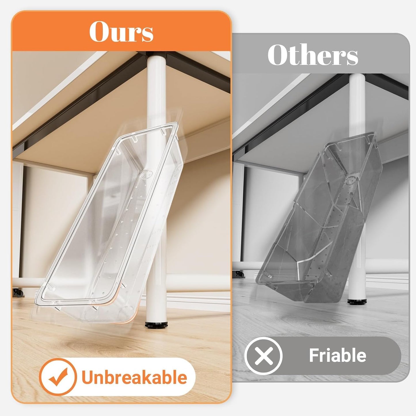 15 PCS Clear Plastic Drawer Organizer Set, 4-Size Acrylic Drawer Storage Trays, Storage Bins for Makeup, Gadgets, and Jewelry in Bathroom, Bedroom and Office, Clear