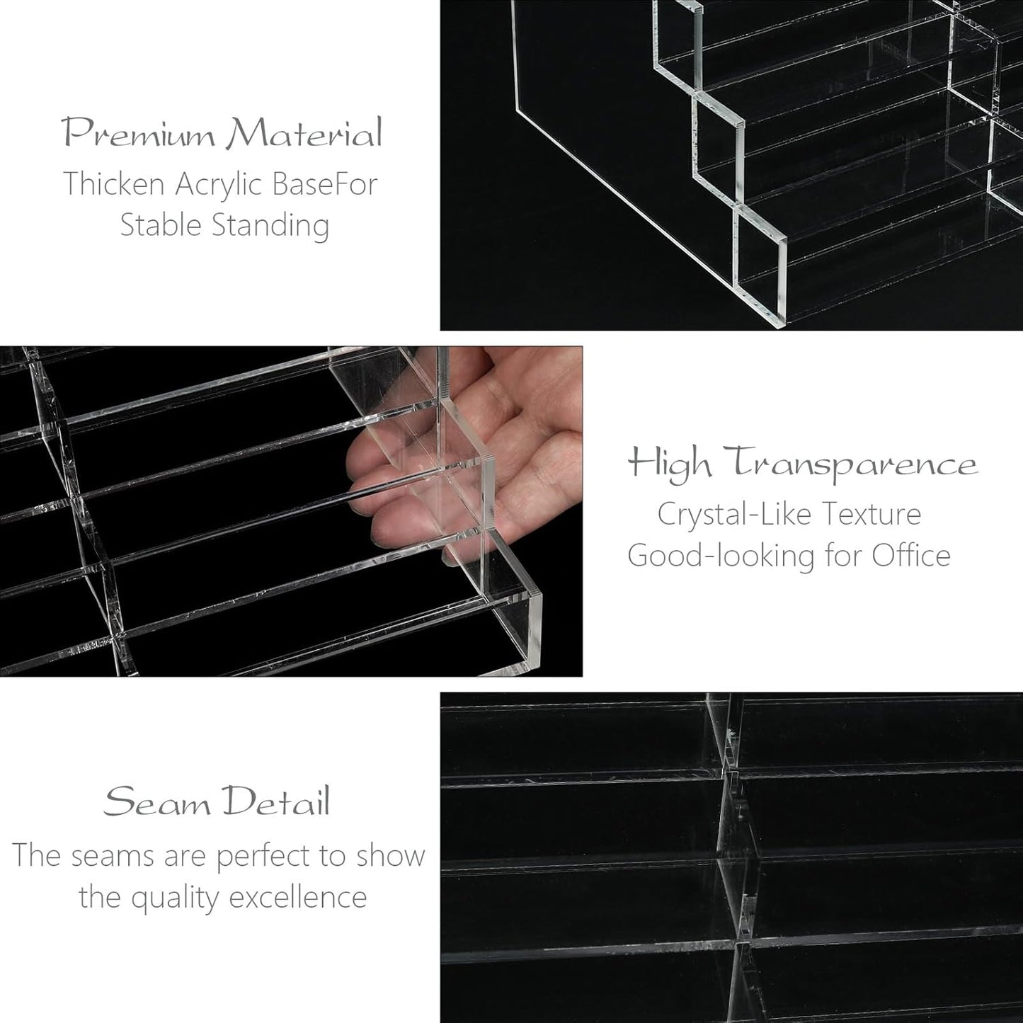 20 Slots Acrylic Business Card Holder for Desk Business Card Stand Clear Plastic Multiple Cards Display Stand Rack for Office Supplies Home School Brochure File Table Recipe