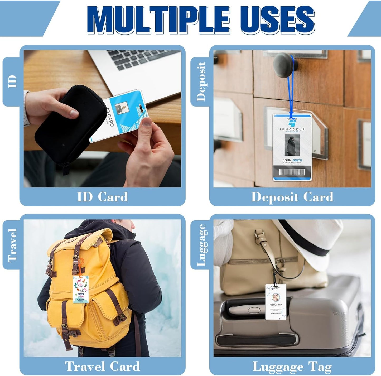 100 Pack 5 Mil Laminating Pouch with Colorful Loop 2 1/2" x 4 1/4" Luggage Tag Laminating Pouches with Slot Hole Thermal Laminate Pouch Tags Kit Resealable for Work Permits Pass Cards Student ID Cards