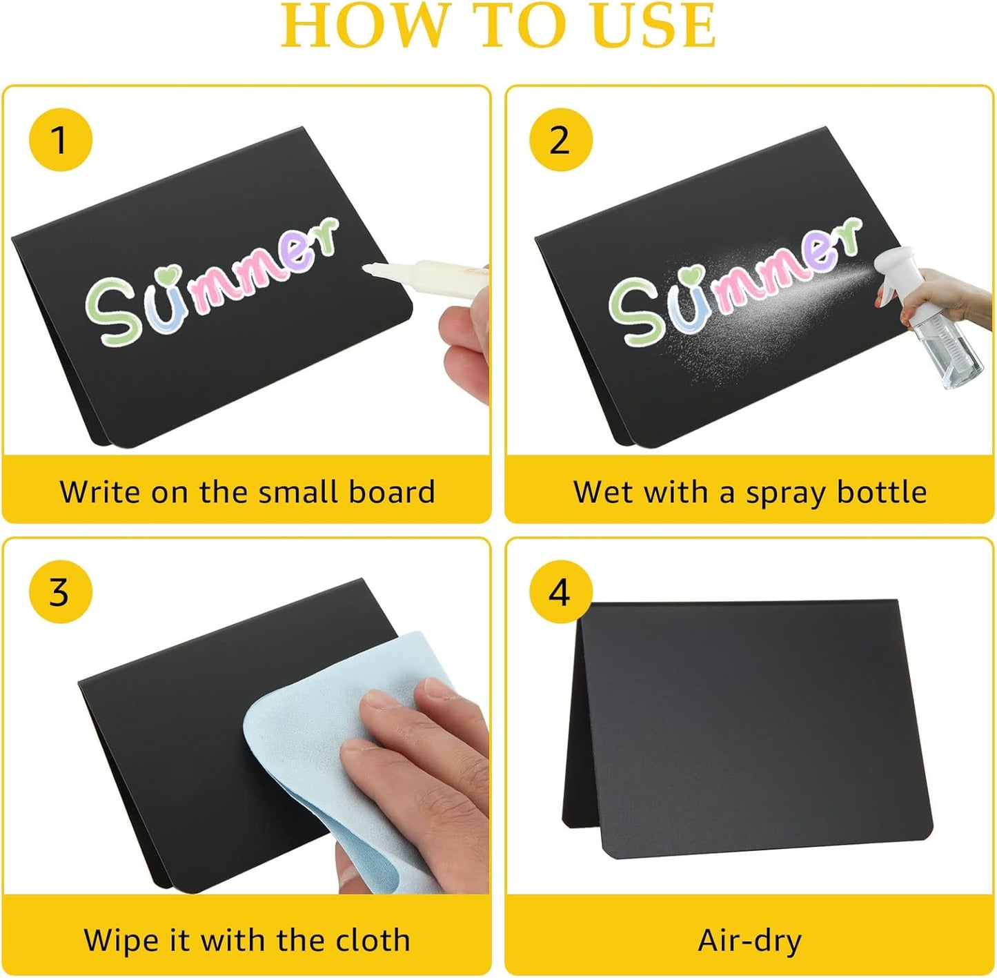 40 Pcs Mini Chalkboard Signs for Food, 4 x 3 Inch Food Labels for Party Buffet, Small Reserved Table Signs Small Chalkboard Sign, Reusable Black Mini Chalk Board, Easy to Write and Wipe Out