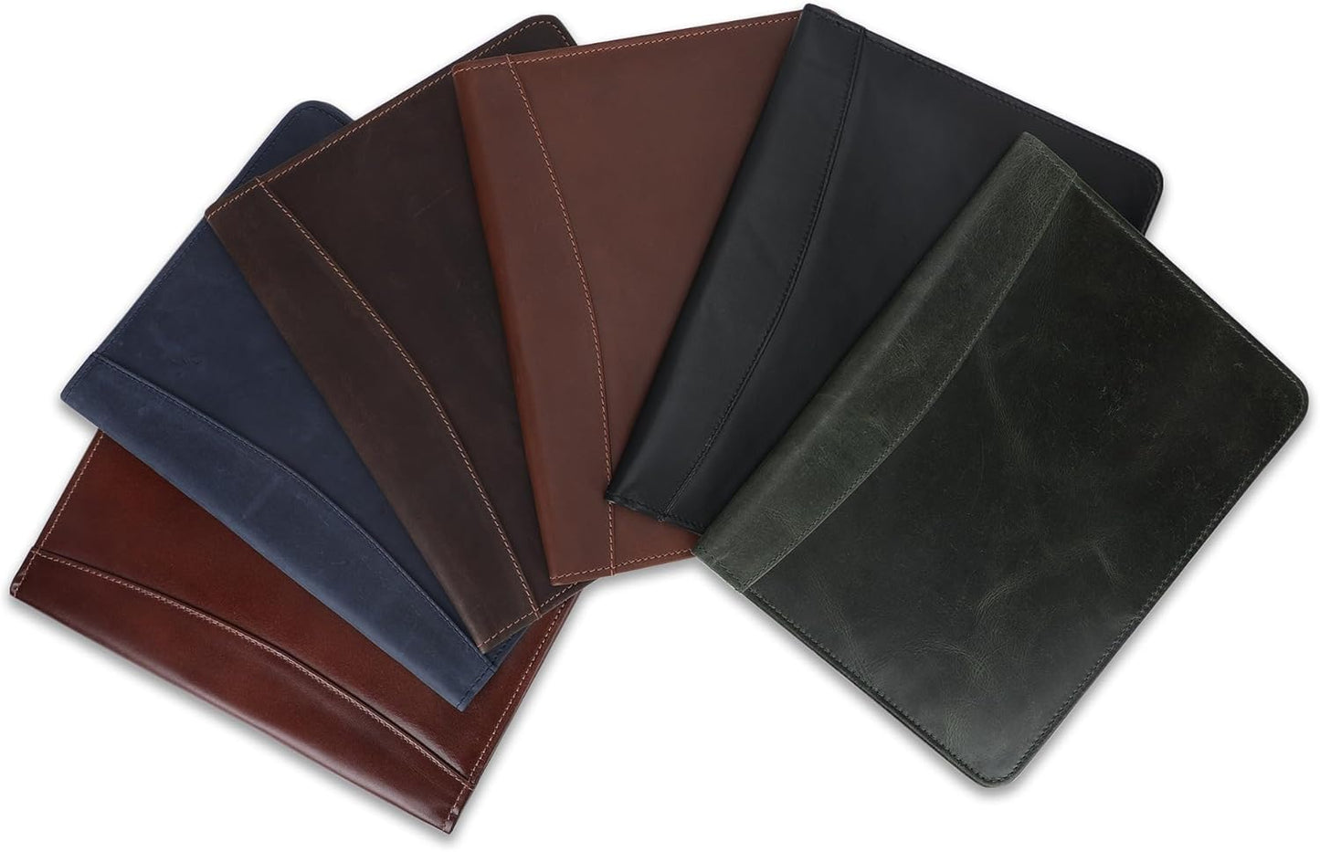 Heavy Duty Buffalo Leather Legal Pad Portfolio Handmade Executive Notebook Binder, Professional Padfolio Organizer Gift for Men and Women Genuine Leather Resume Document Holder (Tan)