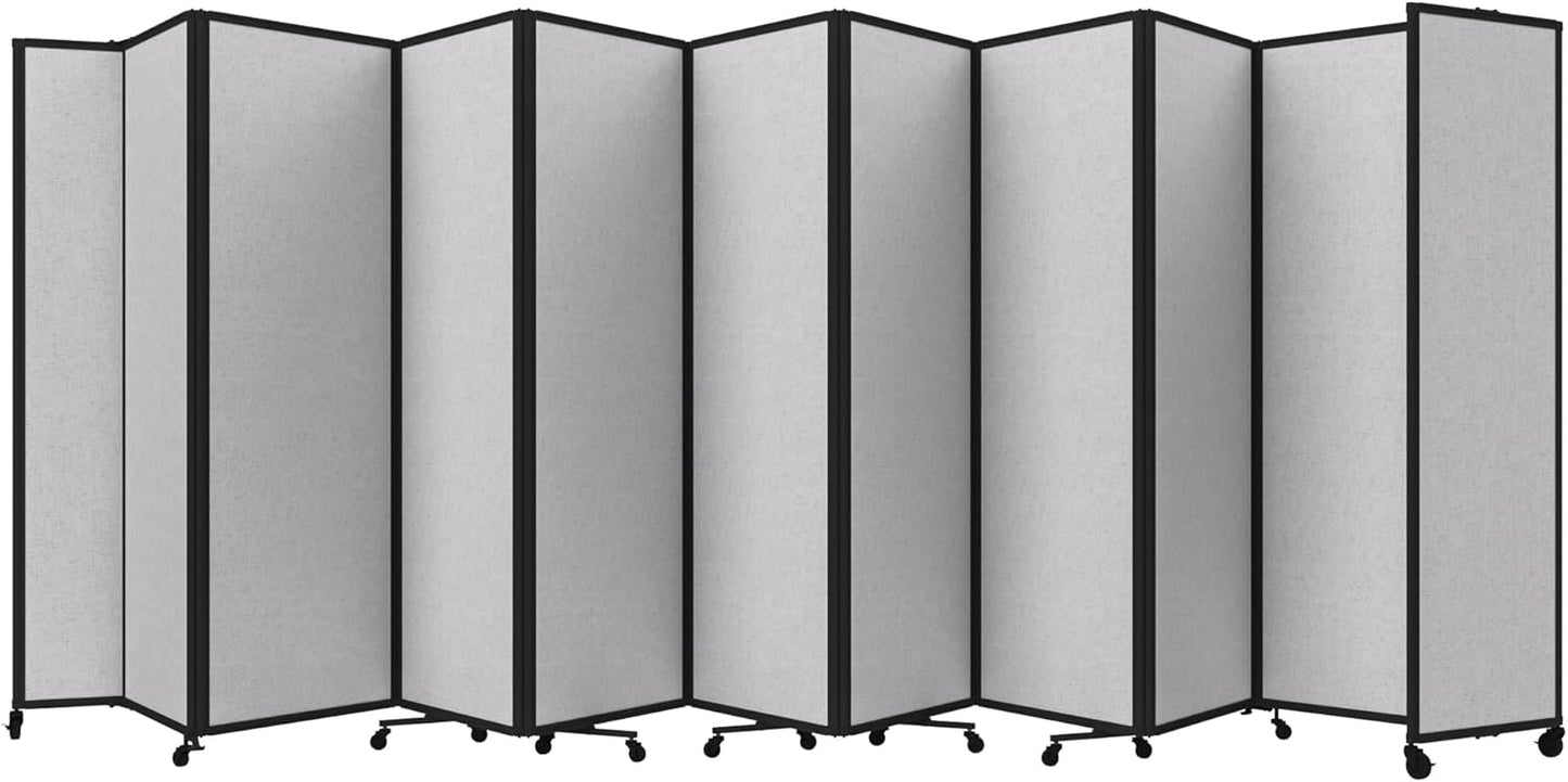 Versare Room Divider 360 Portable Wall Partition | Folding Panels | Large Freestanding Divider | Locking Wheels | Temporary Room Separator